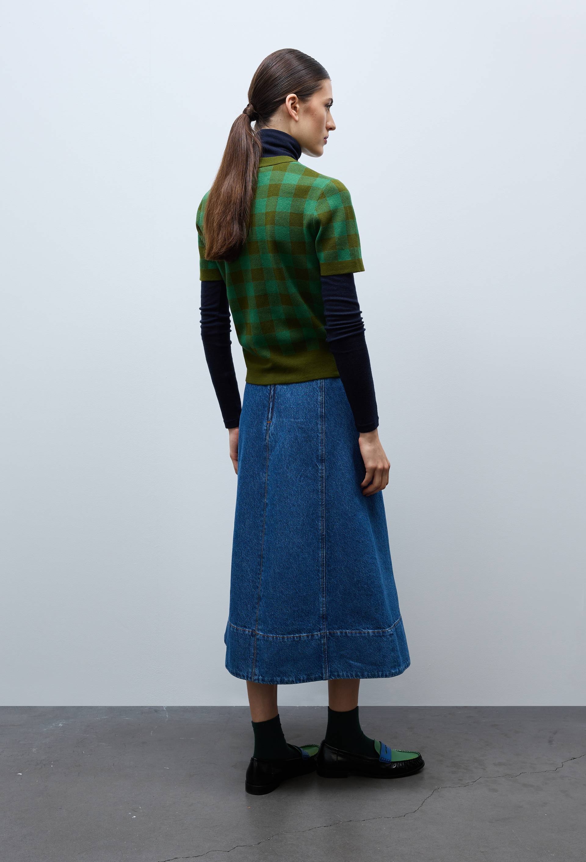 Jupe midi en denim, Bleu fonc&eacute;, large image number 1.0