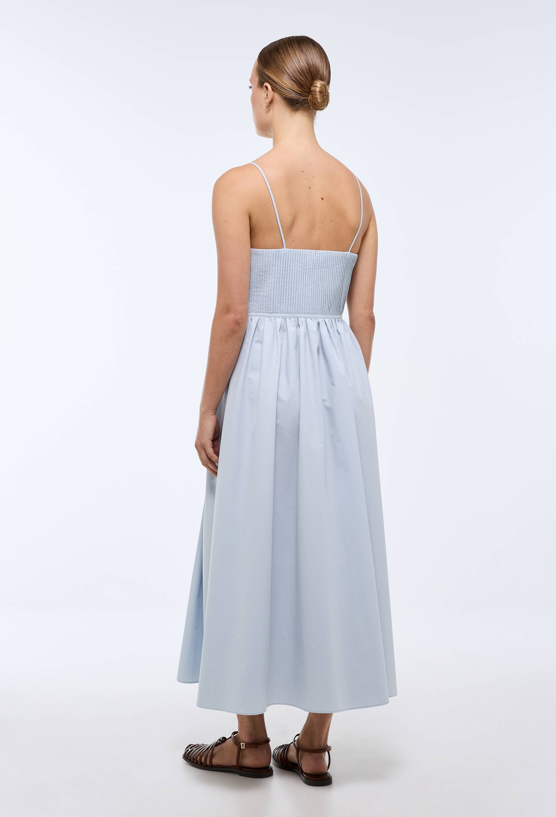 Robe longue &agrave; bretelles en coton, Bleu clair, large image number 2