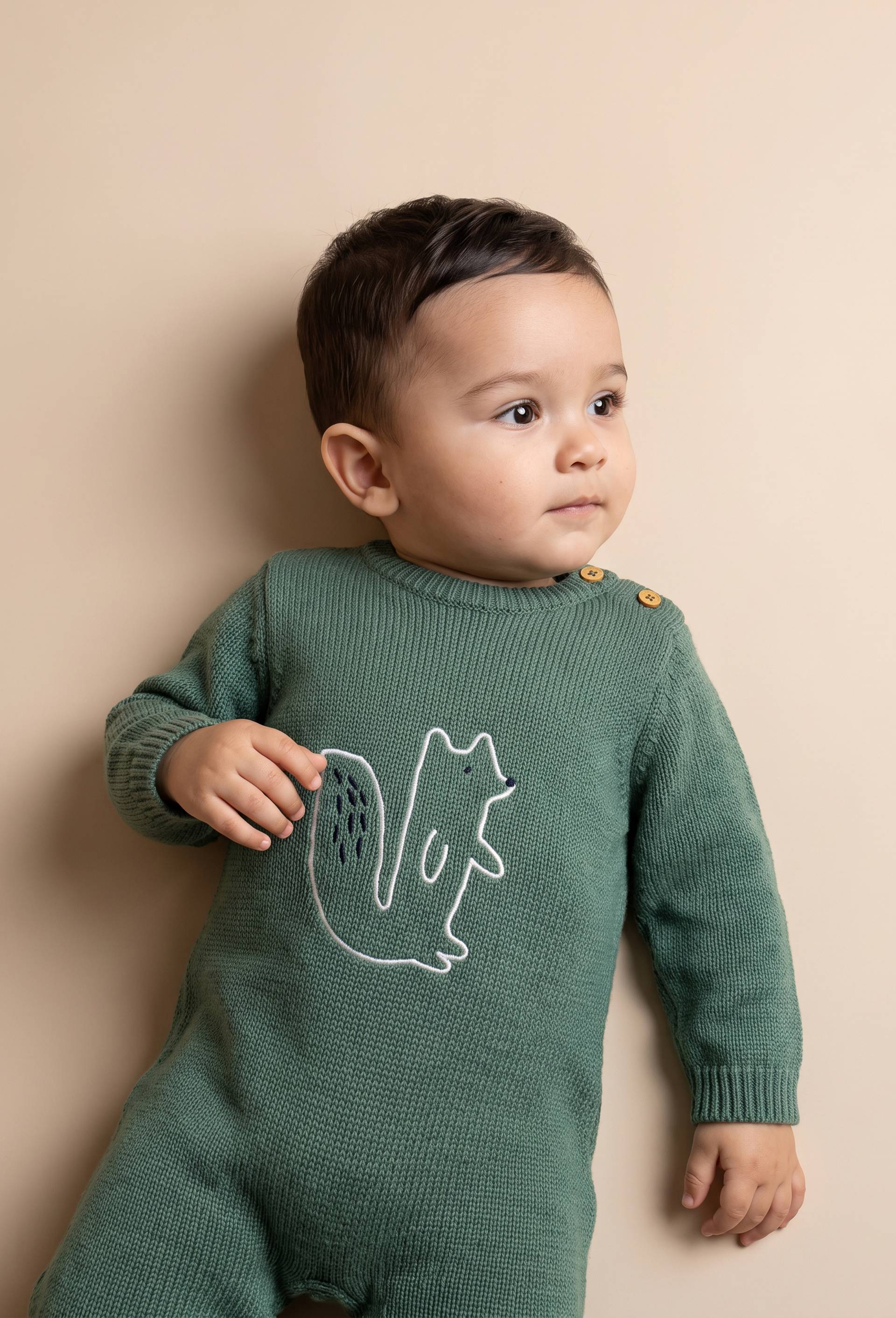 COMBI TRICOT LAINE, Vert, large image number 1