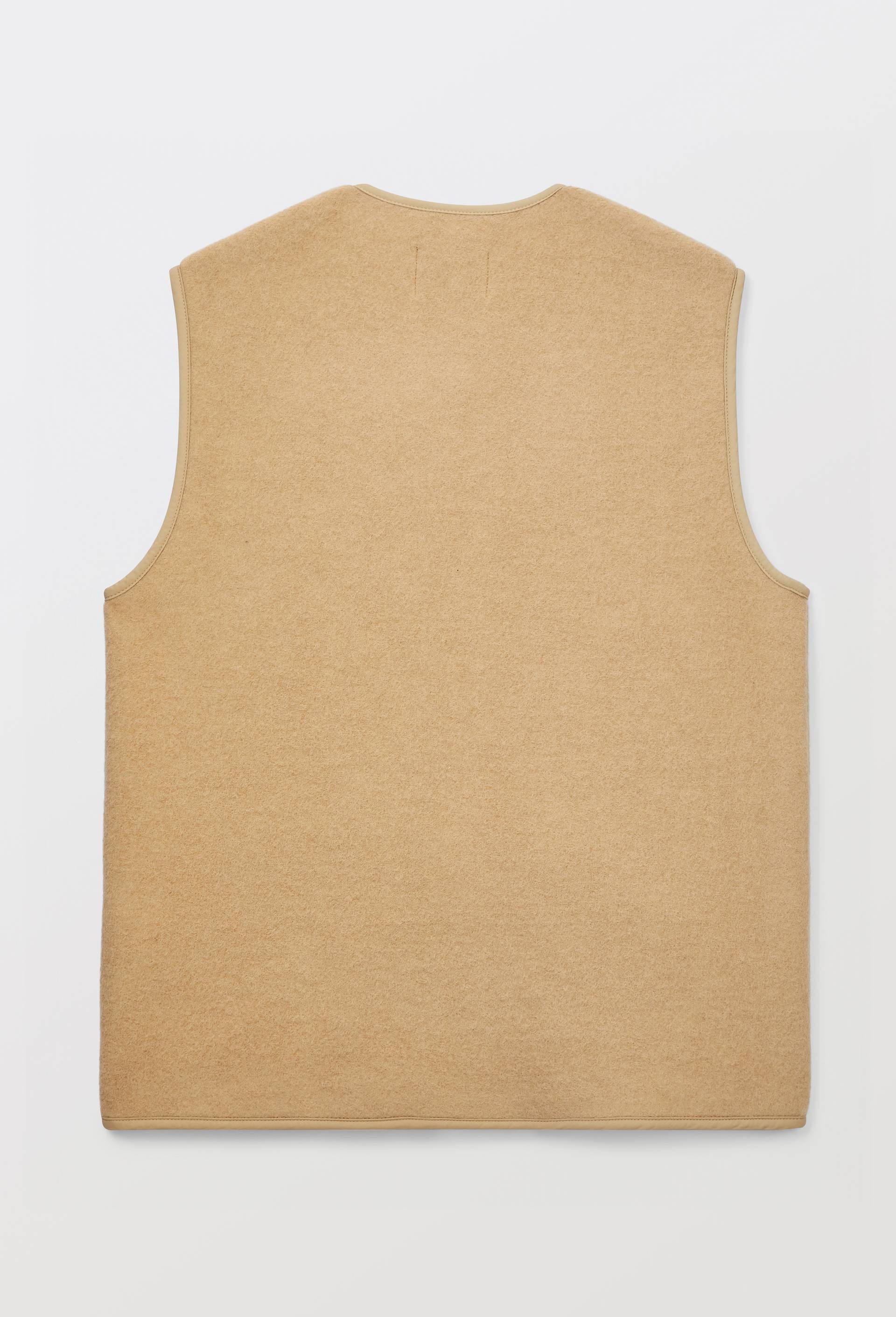 Veste sans manches boutonn&eacute;e en m&eacute;lange laine, Beige, large image number 3.0