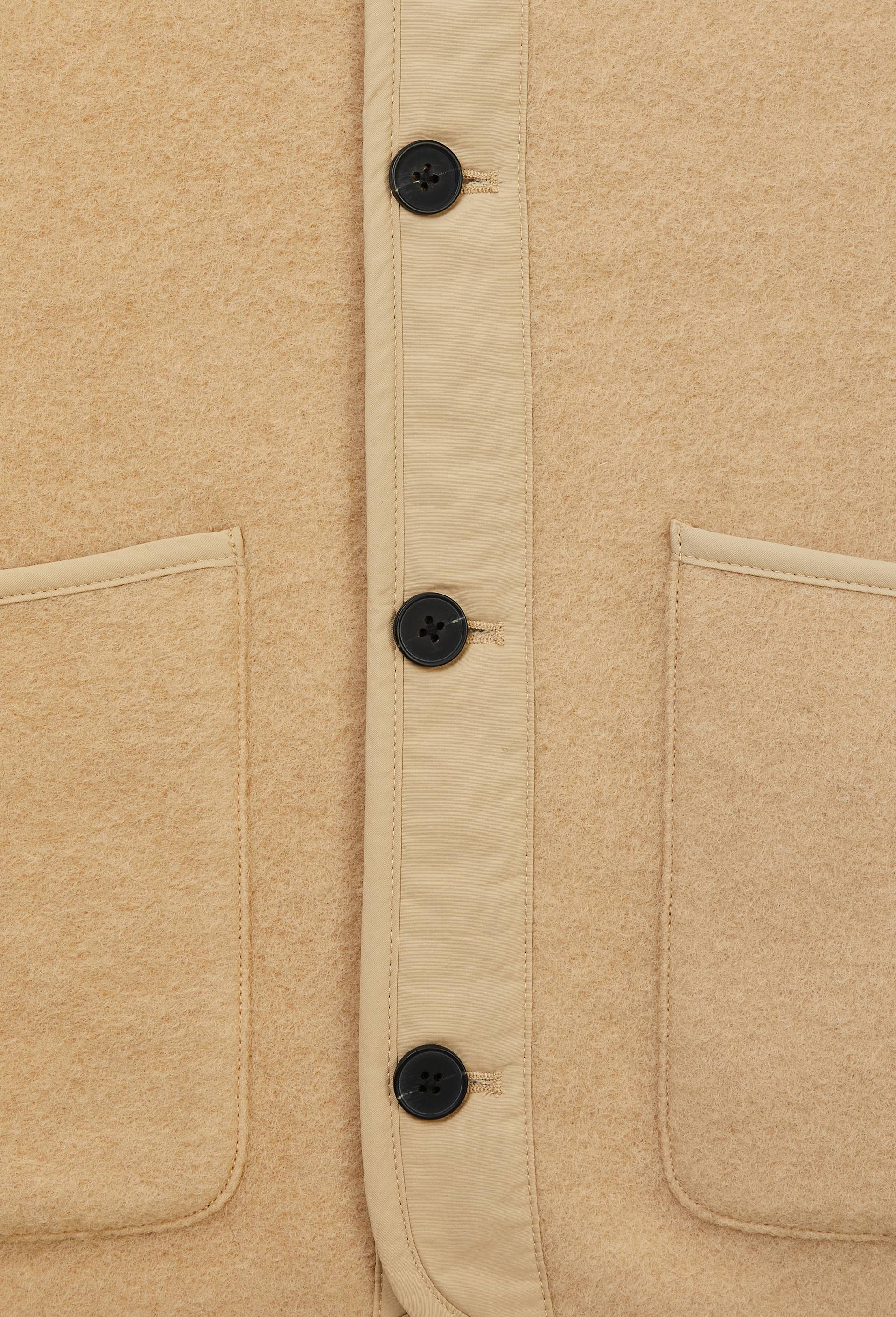 Veste sans manches boutonn&eacute;e en m&eacute;lange laine, Beige, large image number 4