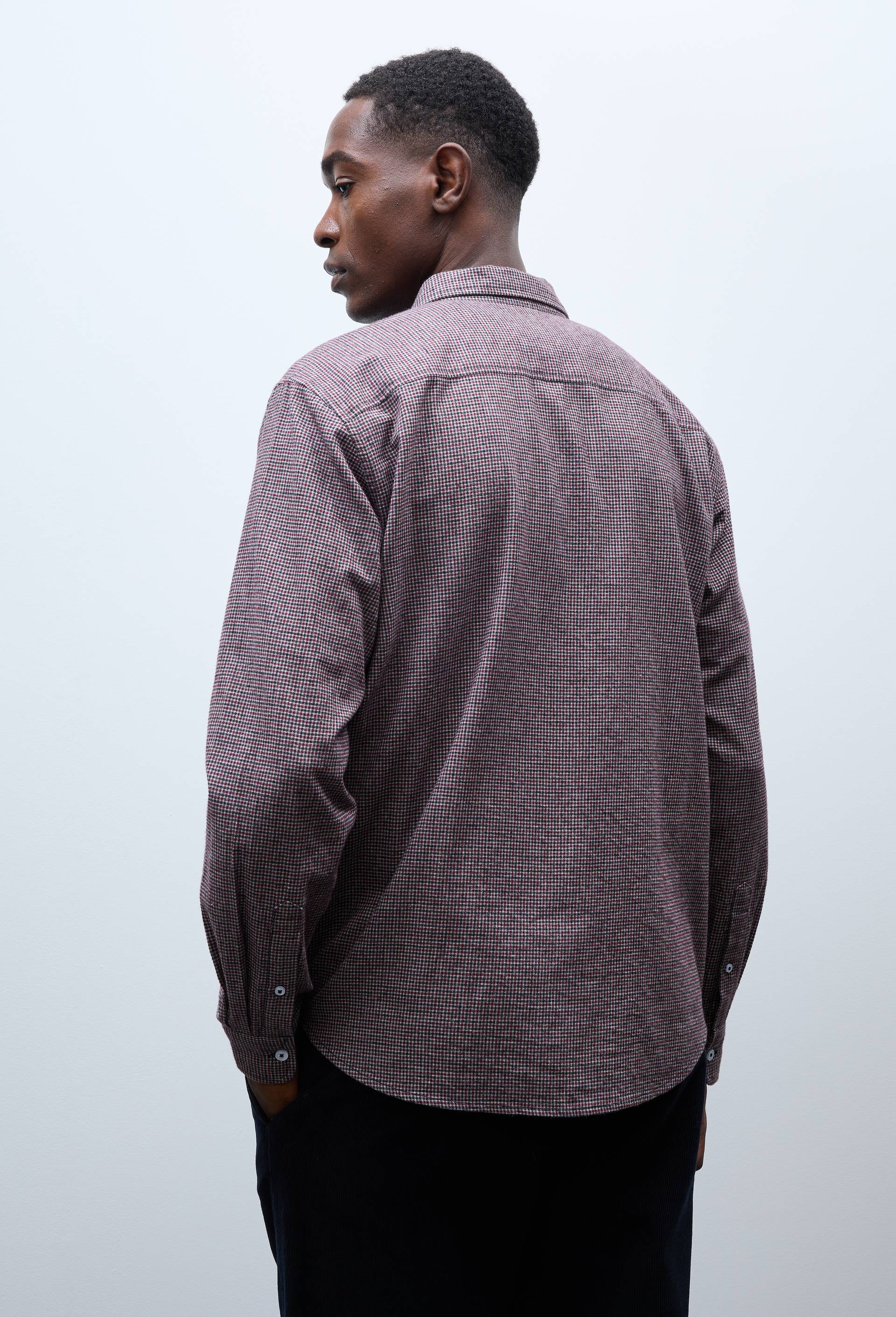 Chemise en flanelle pied de puce en coton BIO GOTS, Gris, large image number 1