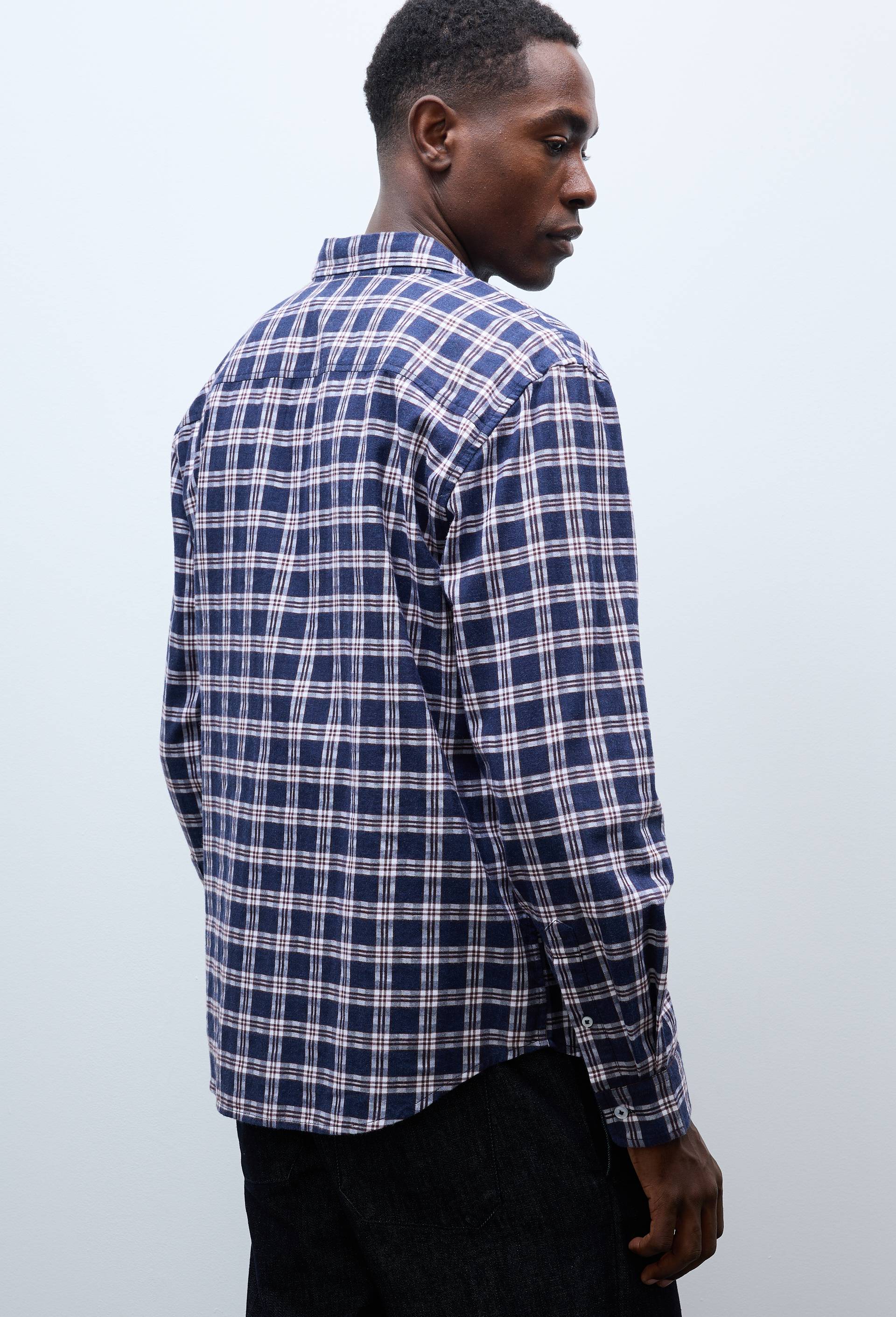 Chemise en flanelle &agrave; carreaux en coton BIO GOTS, Bleu fonc&eacute;, large image number 1