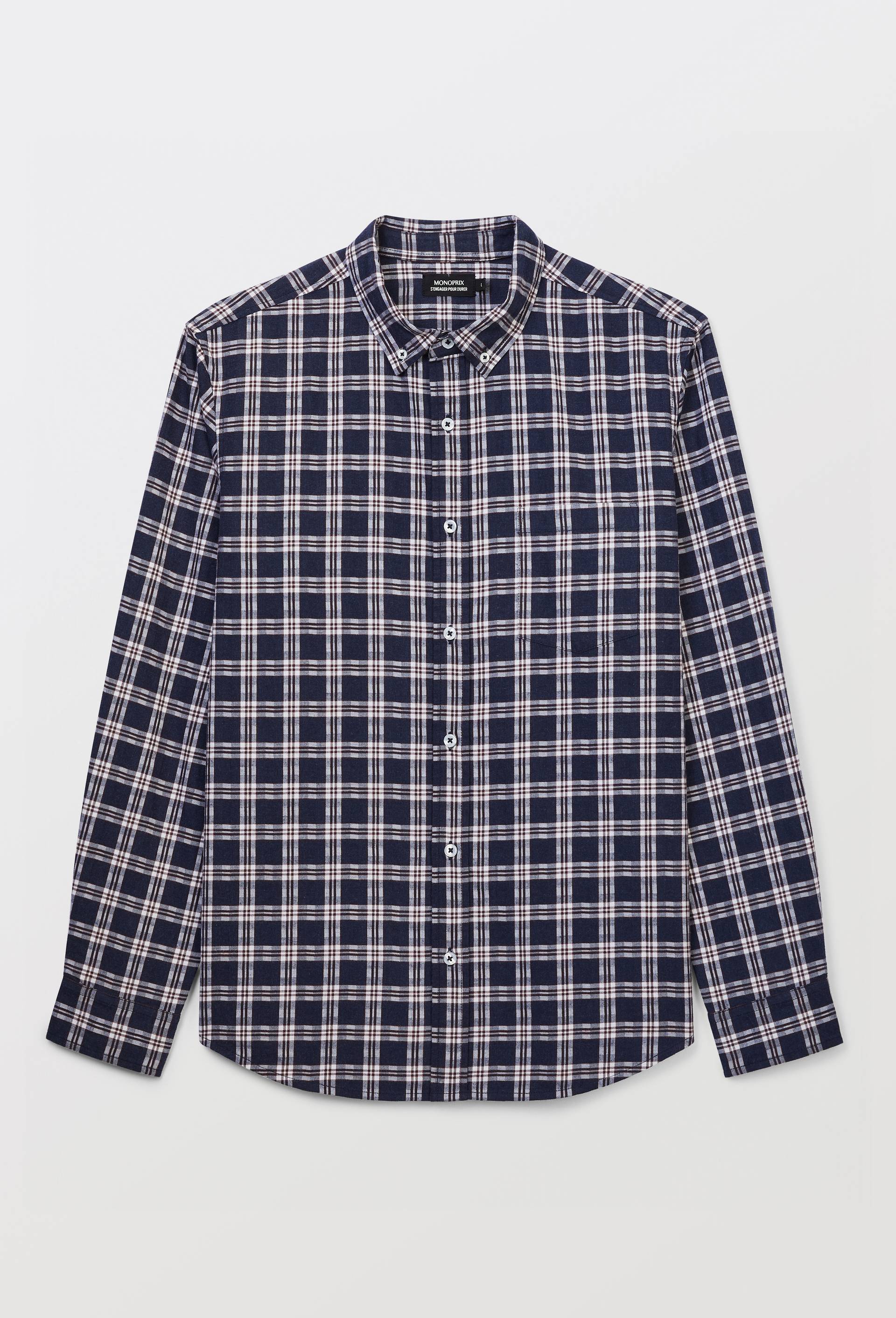 Chemise en flanelle &agrave; carreaux en coton BIO GOTS, Bleu fonc&eacute;, large image number 2
