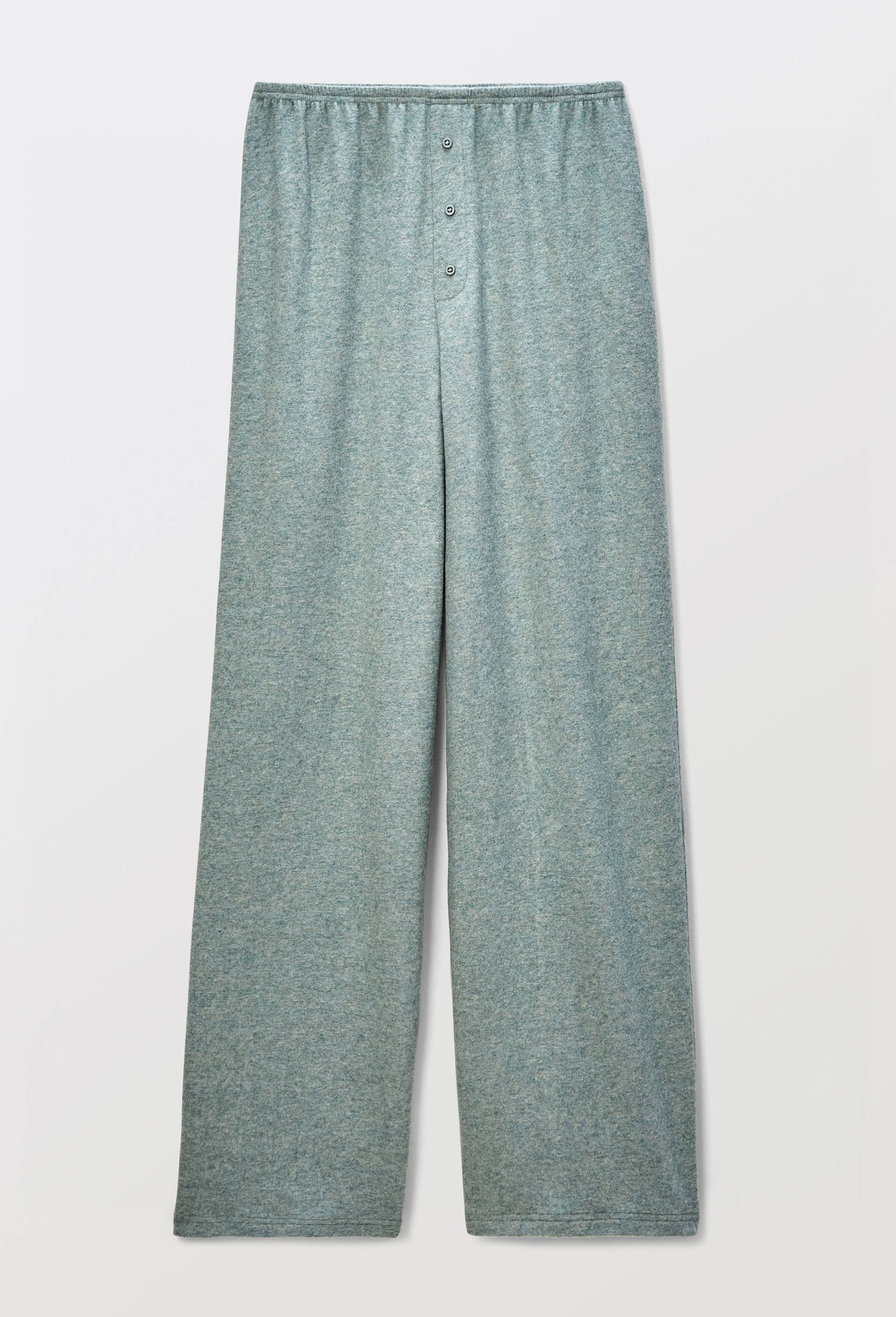 Pantalon de pyjama c&ocirc;tel&eacute; en coton et modal, Vert fonc&eacute;, large image number 2
