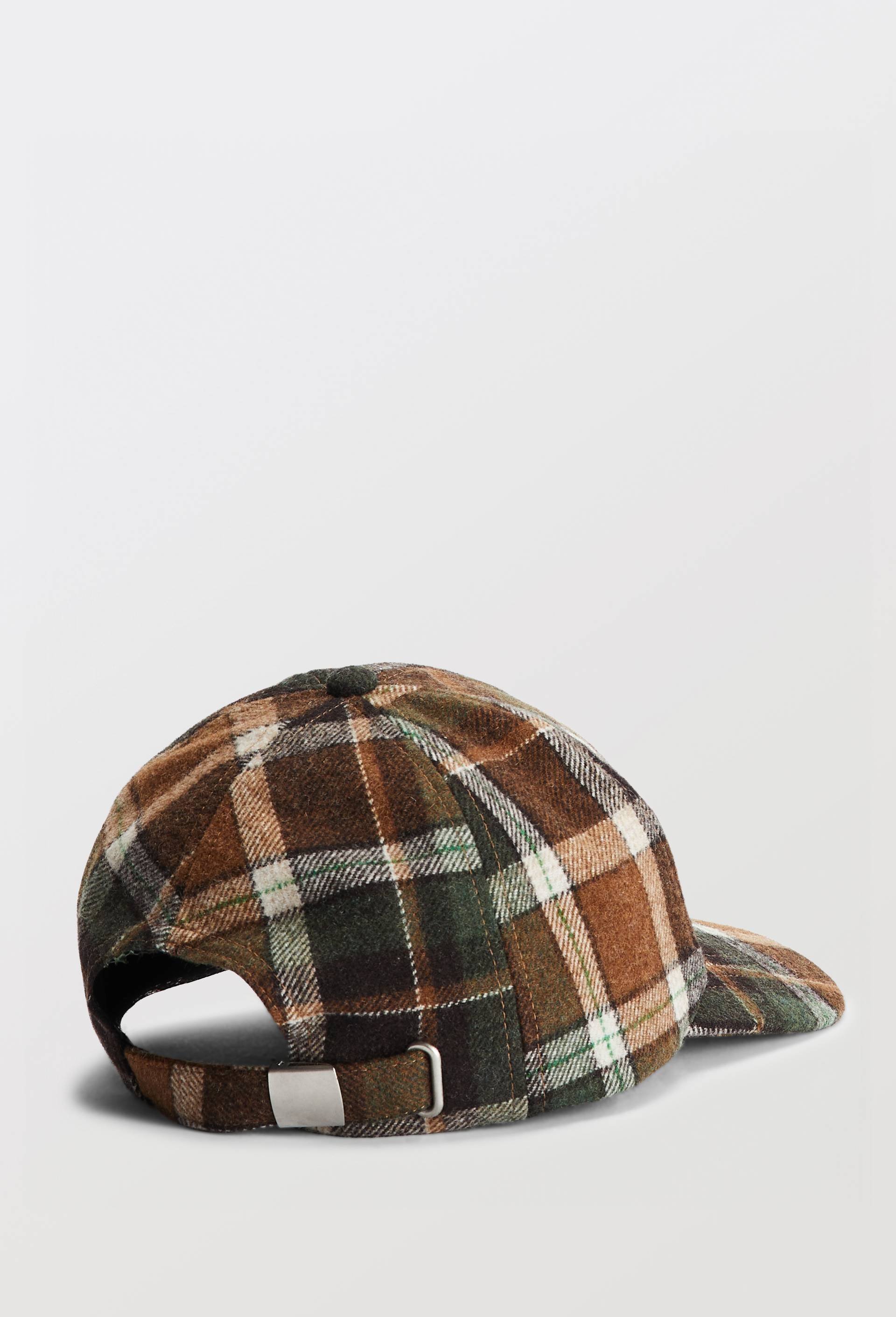 Casquette &agrave; carreaux contenant de la laine, Brun fonc&eacute;, large image number 1