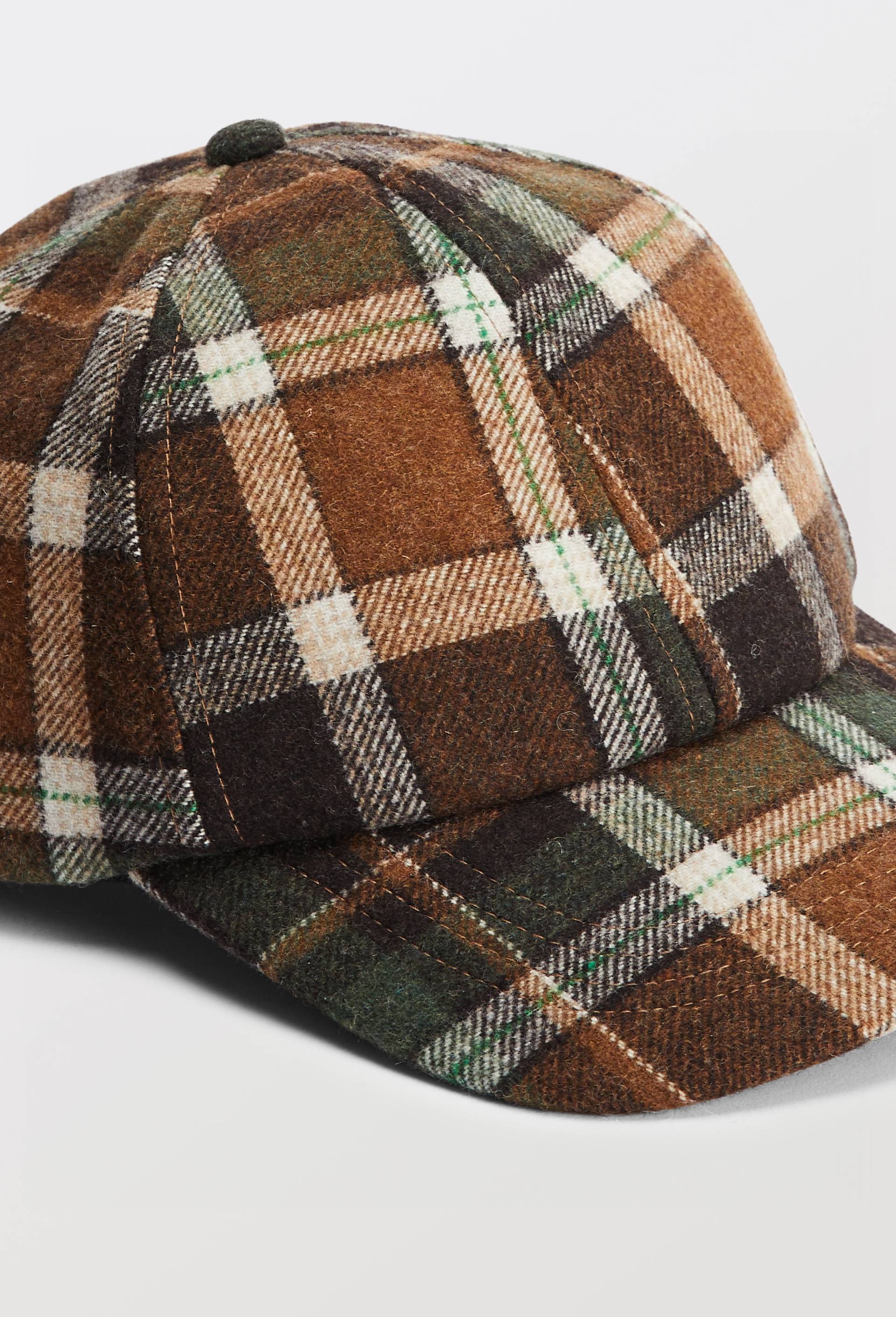 Casquette &agrave; carreaux contenant de la laine, Brun fonc&eacute;, large image number 2.0