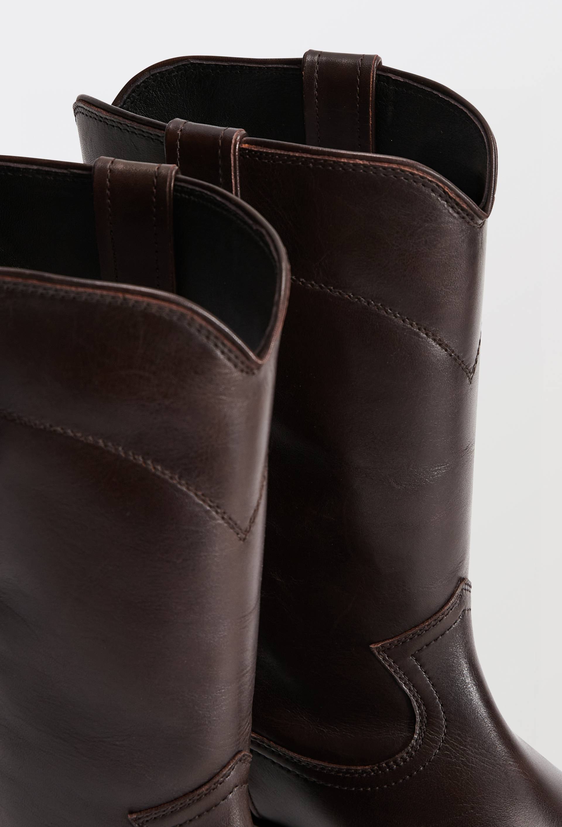 Bottes plates en cuir, Brun fonc&eacute;, large image number 2.0