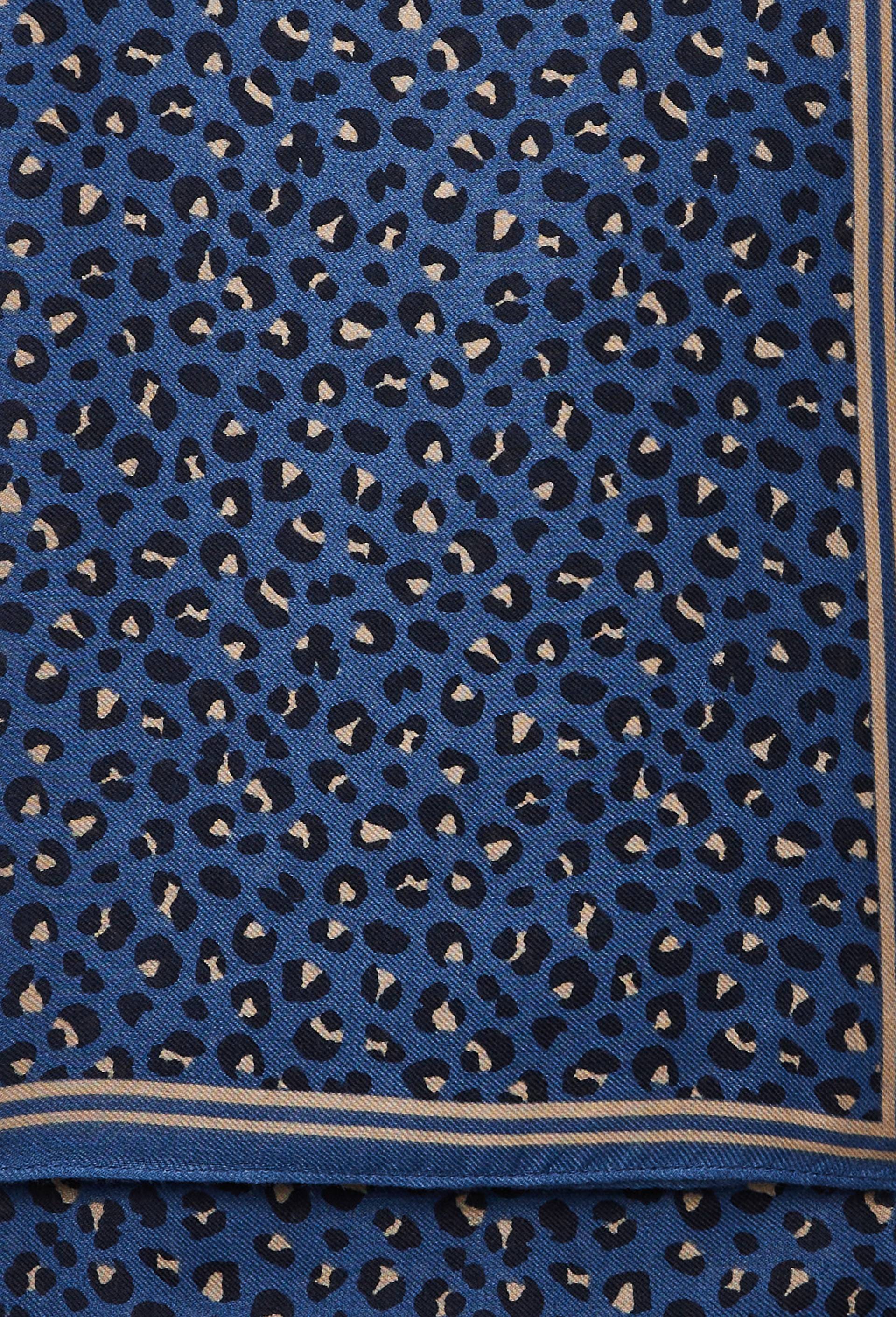 Echarpe imprim&eacute;e animalier, mati&egrave;re recycl&eacute;e, Bleu, large image number 1