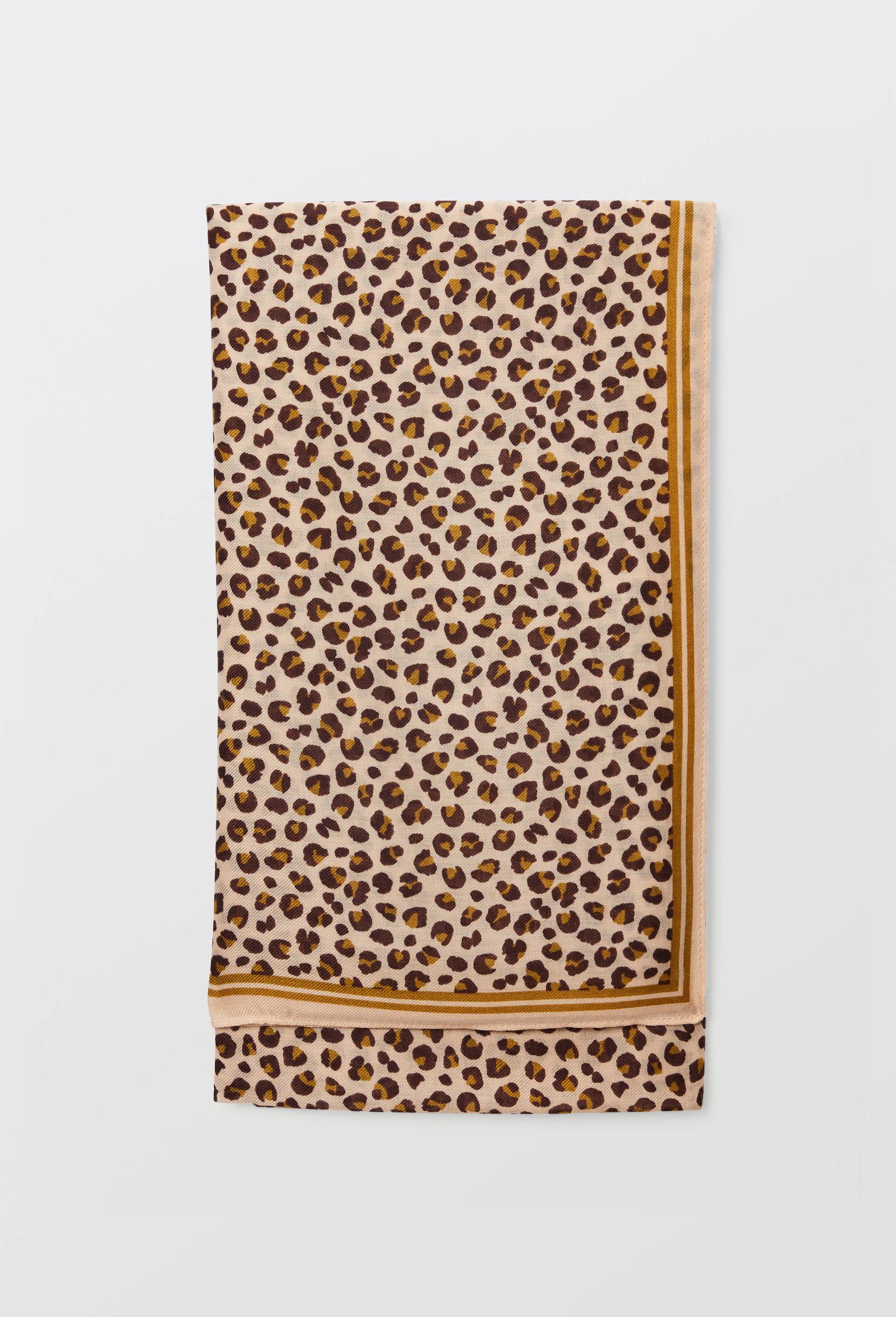 Echarpe imprim&eacute;e animalier, mati&egrave;re recycl&eacute;e, Rose clair, large image number 0