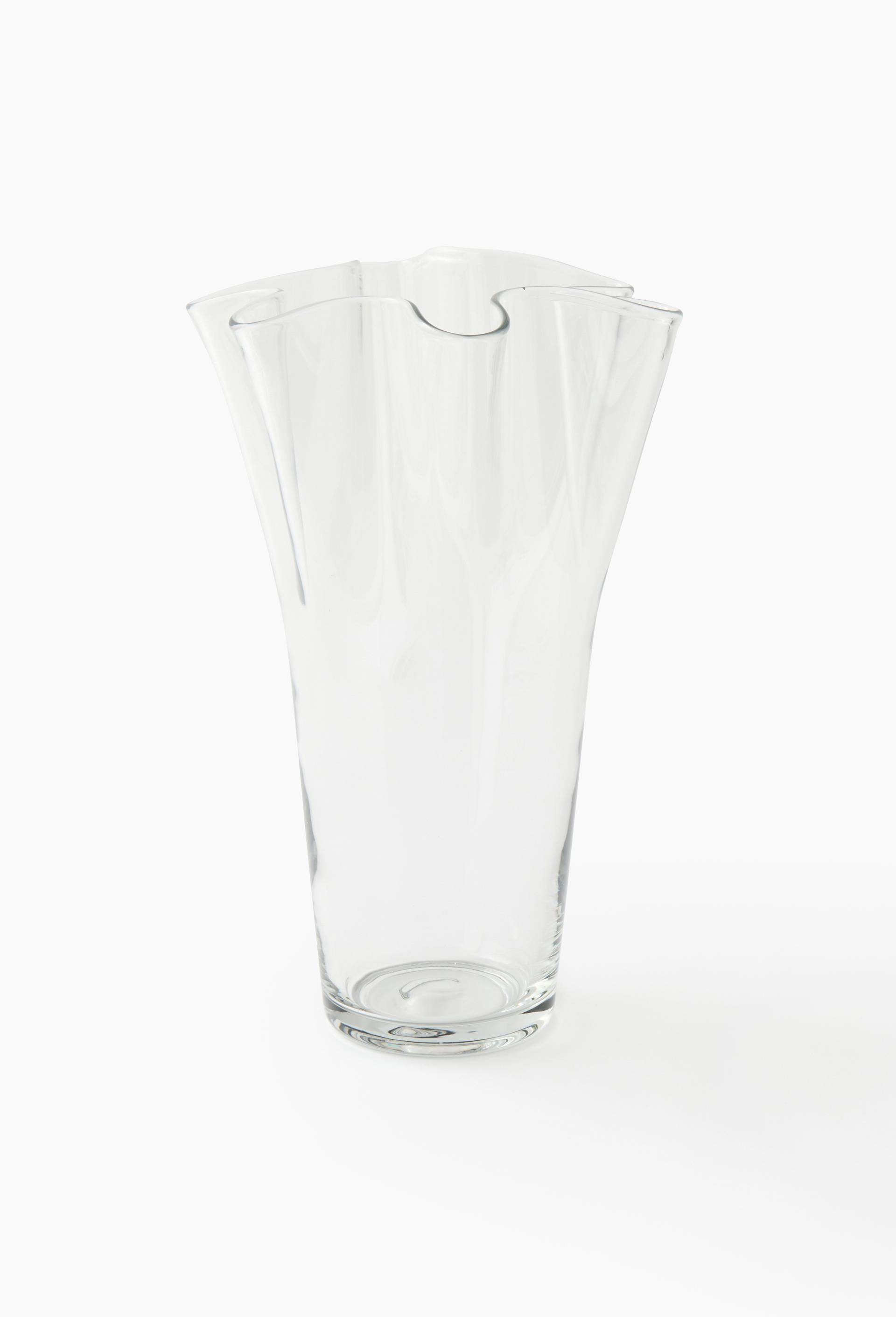 Vase, 22xH33cm, en verre, Transparent, large image number 0.0