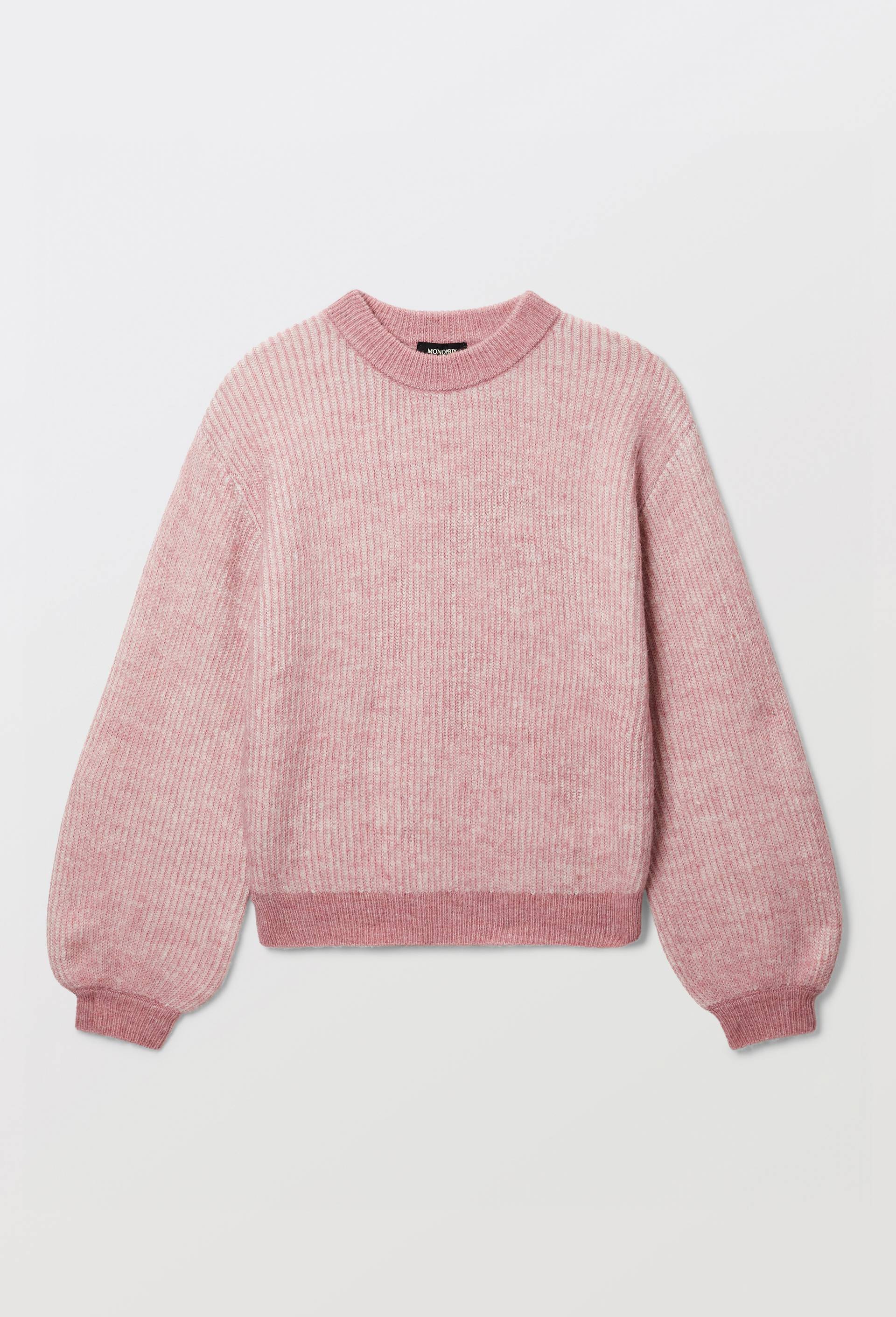 Pull col rond uni, Rose, large image number 2