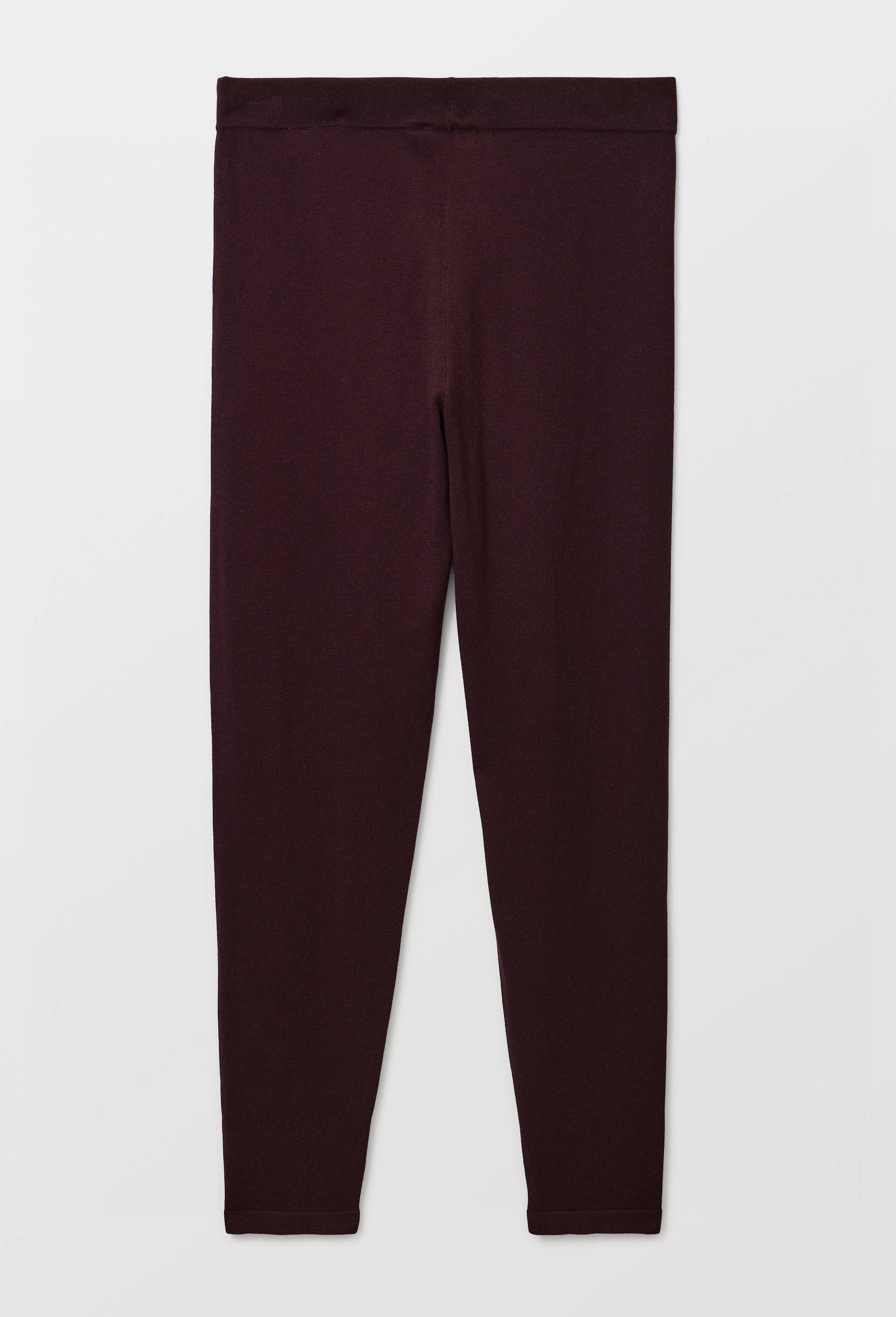Pantalon uni en maille l&eacute;g&egrave;re, Brun fonc&eacute;, large image number 3