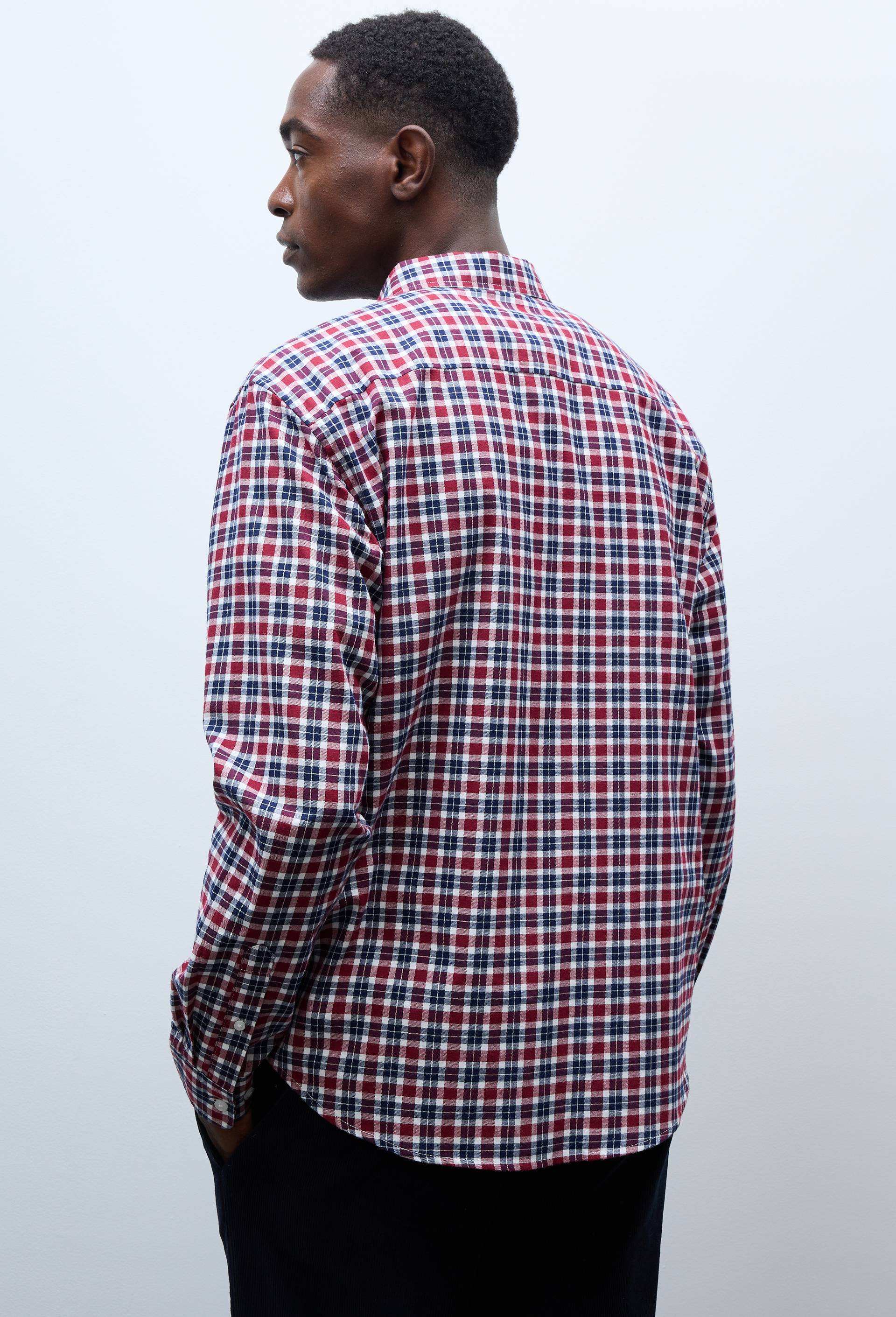 Chemise en flanelle &agrave; carreaux en coton BIO GOTS, Rouge fonc&eacute;, large image number 1
