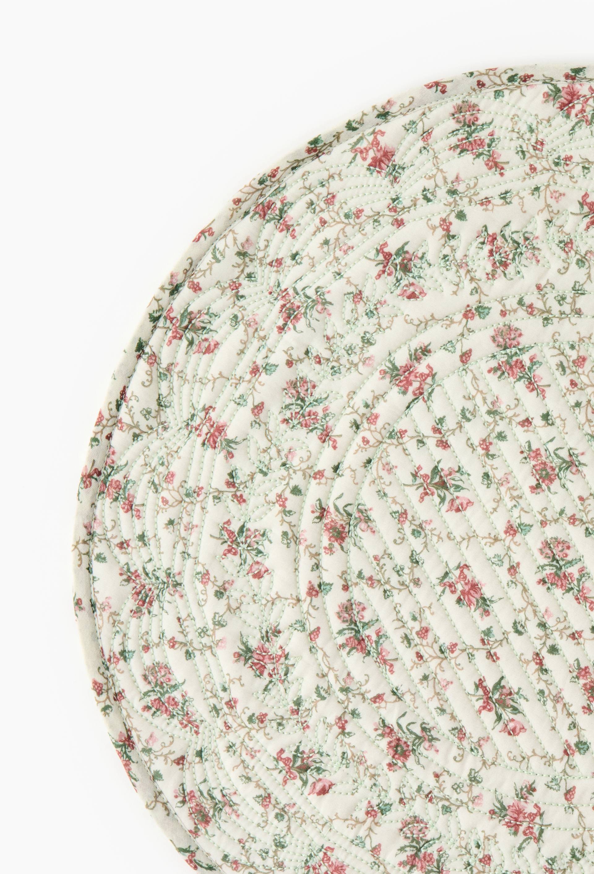 Set de table, D38 cm,  en coton, Vert clair, large image number 1.0