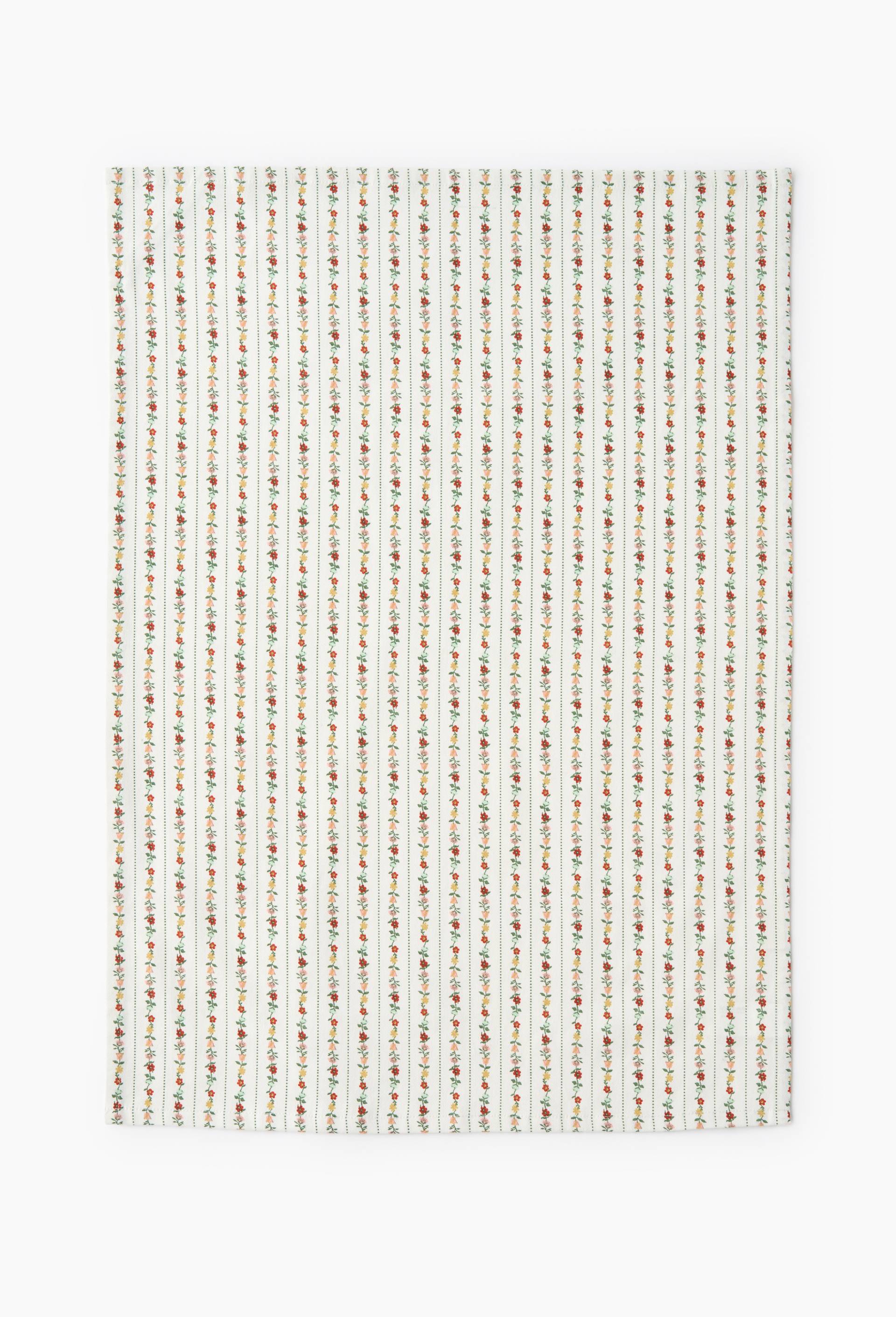 Torchon imprim&eacute; toile de Jouy, 50x70cm 100% coton recycl&eacute;, Ecru, large image number 1