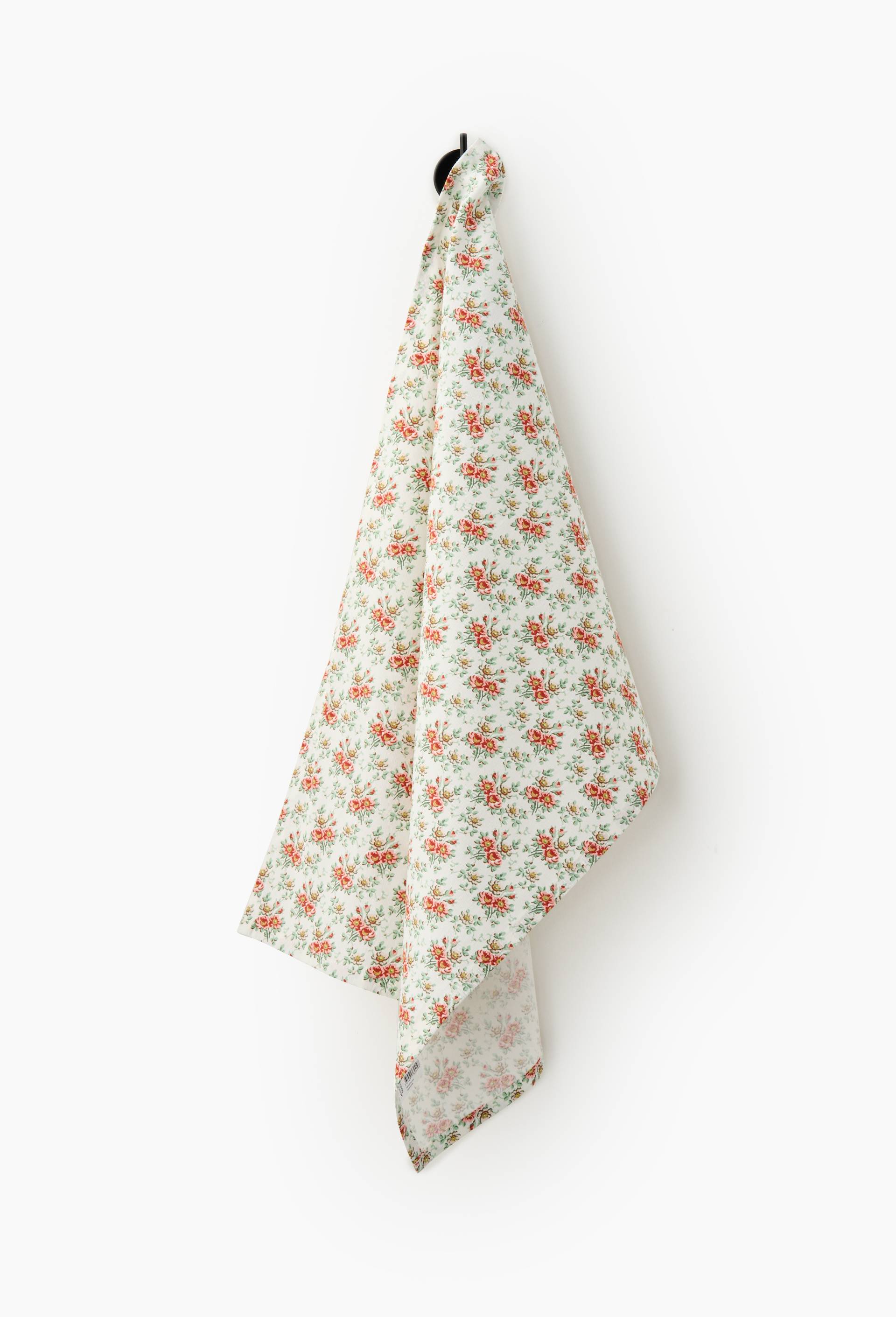 Torchon imprim&eacute; toile de Jouy, 50x70cm 100% coton recycl&eacute;, Ecru, large image number 0.0