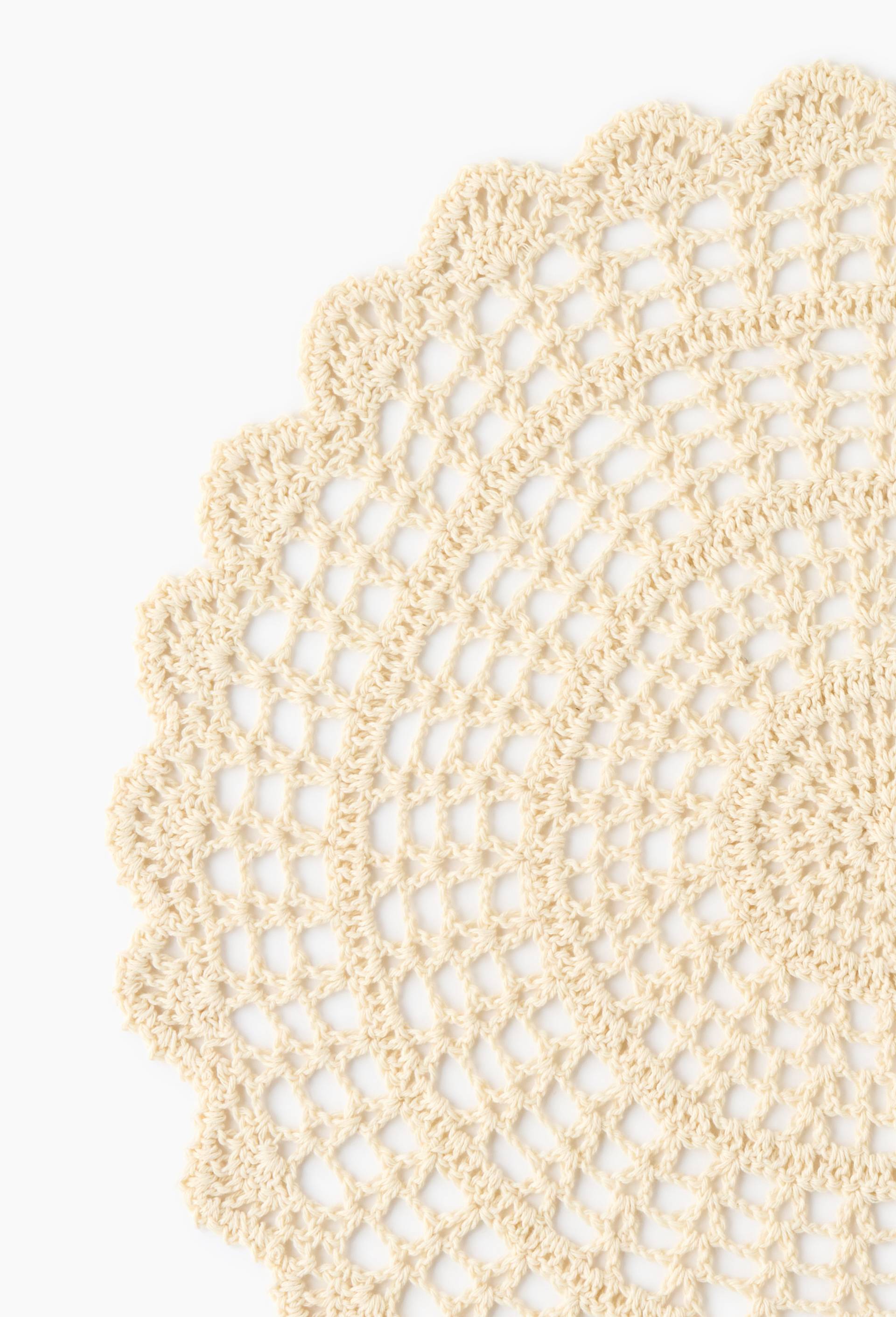 Set de table rond en crochet, D38cm, Ecru, large image number 1.0