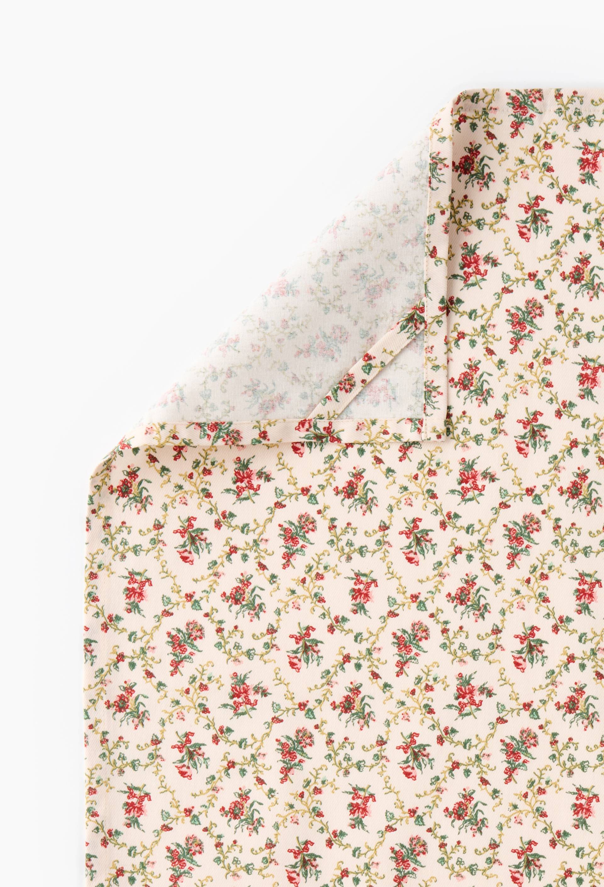 Torchon imprim&eacute; toile de Jouy, 50x70cm 100% coton recycl&eacute;, Ecru, large image number 2.0