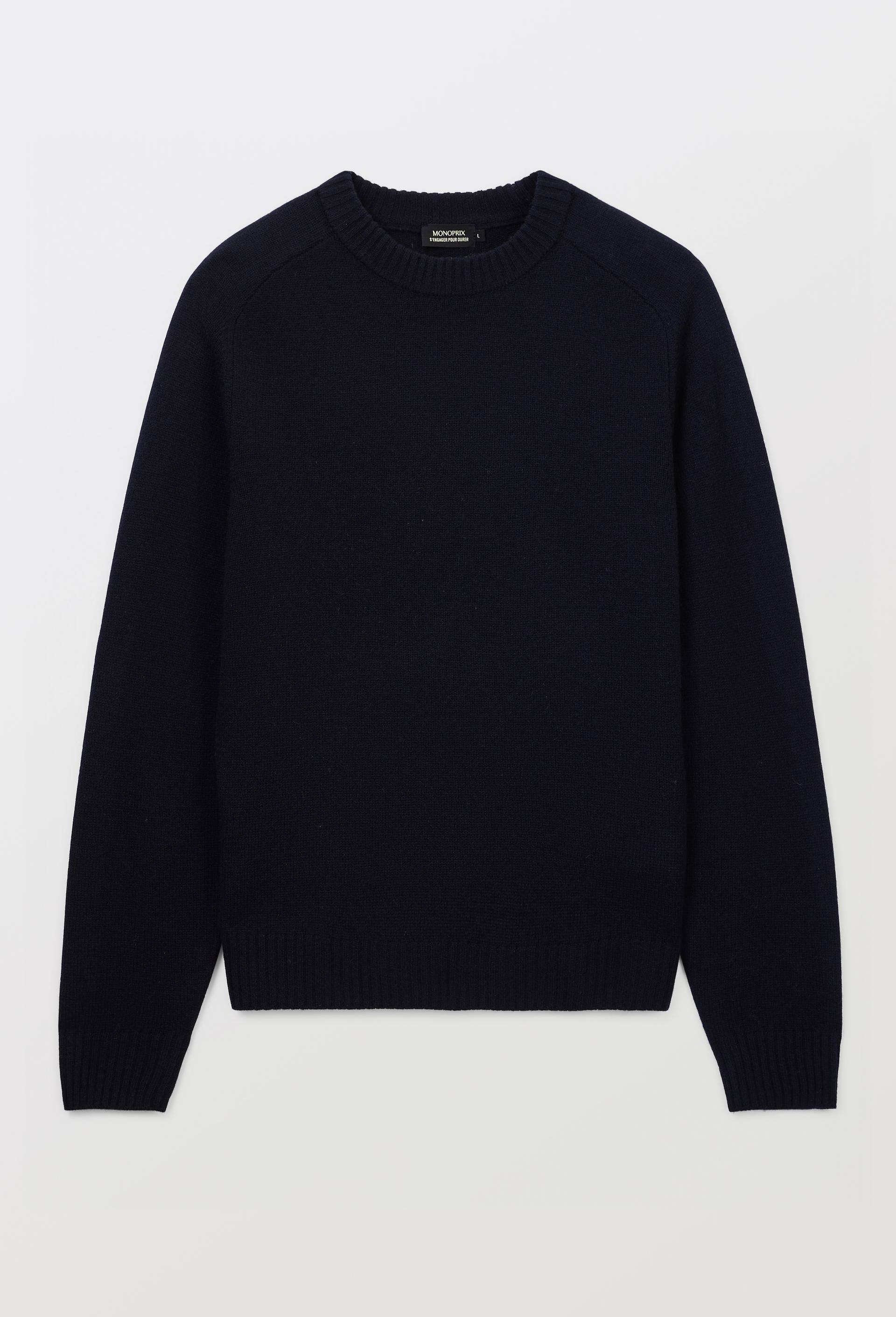 Pull col rond en laine, Bleu fonc&eacute;, large image number 2