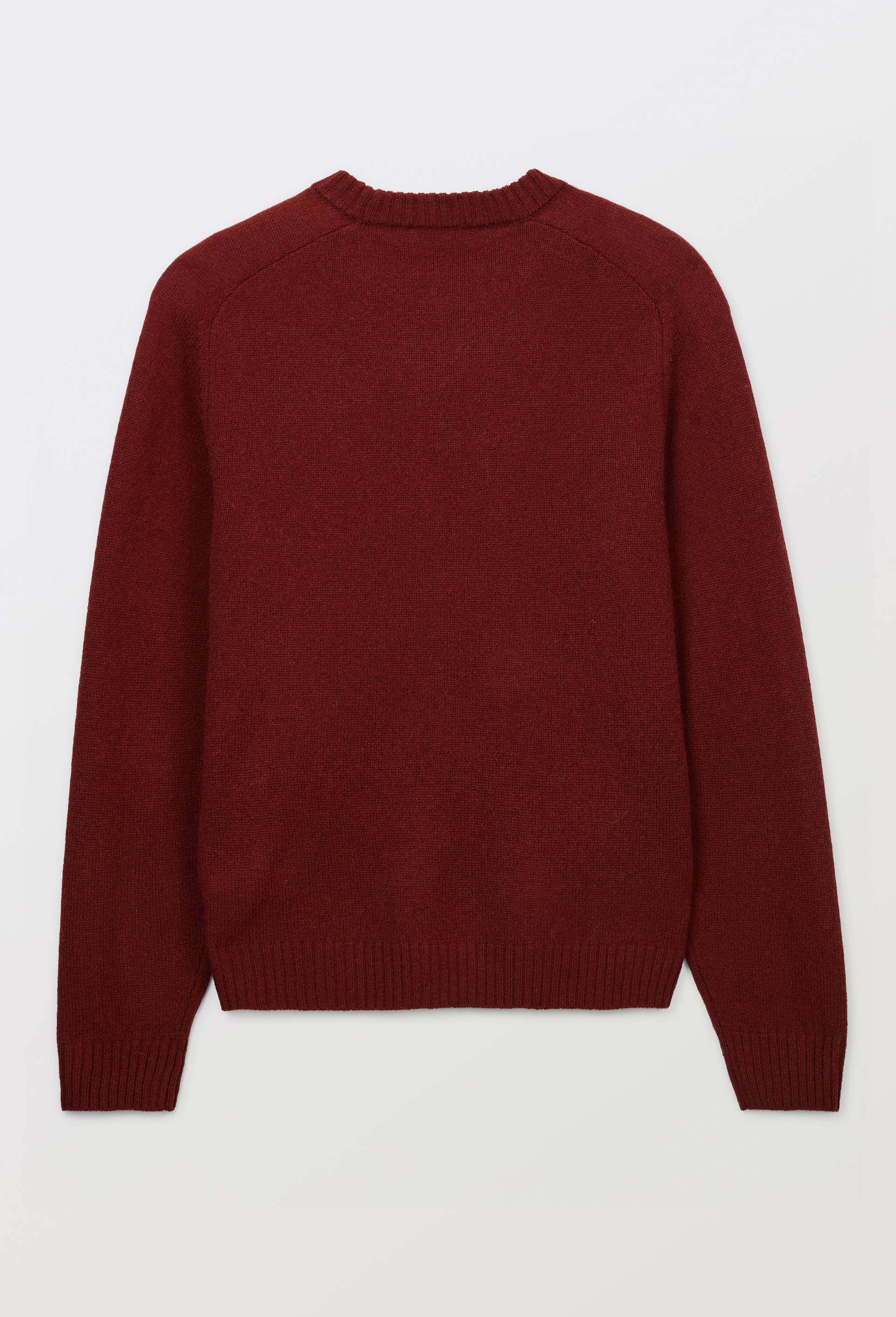 Pull col rond en laine, Rouge fonc&eacute;, large image number 4