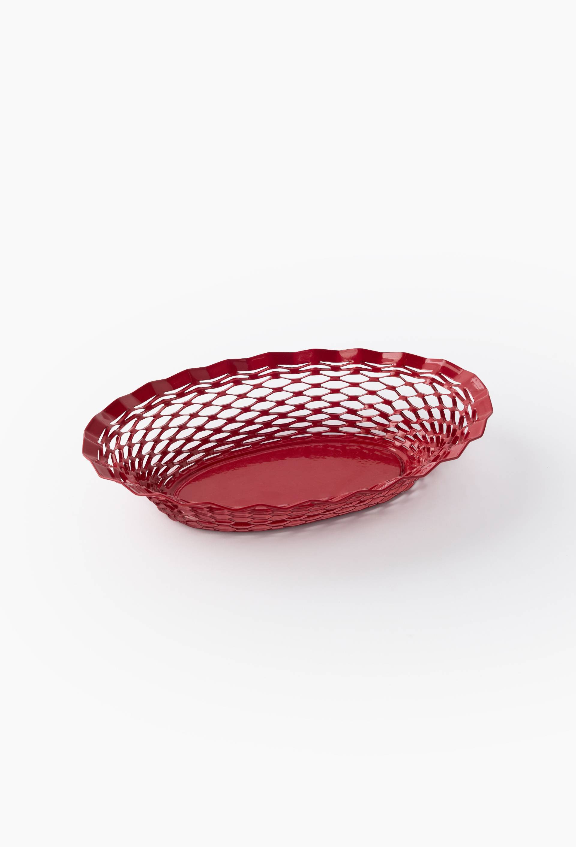 Corbeille en m&eacute;tal, 25 x 18cm, Rouge, large image number 1.0