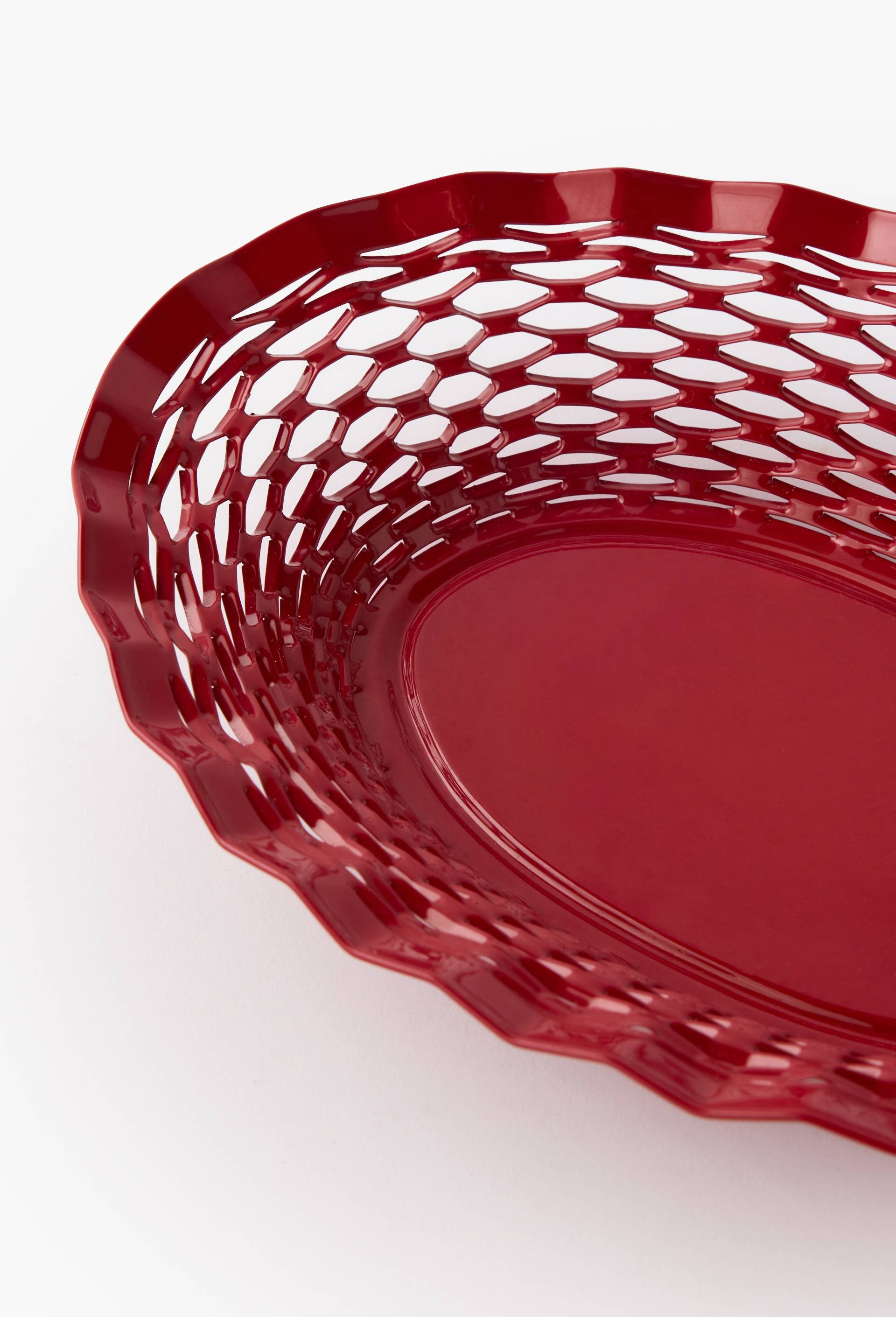 Corbeille en m&eacute;tal, 25 x 18cm, Rouge, large image number 2