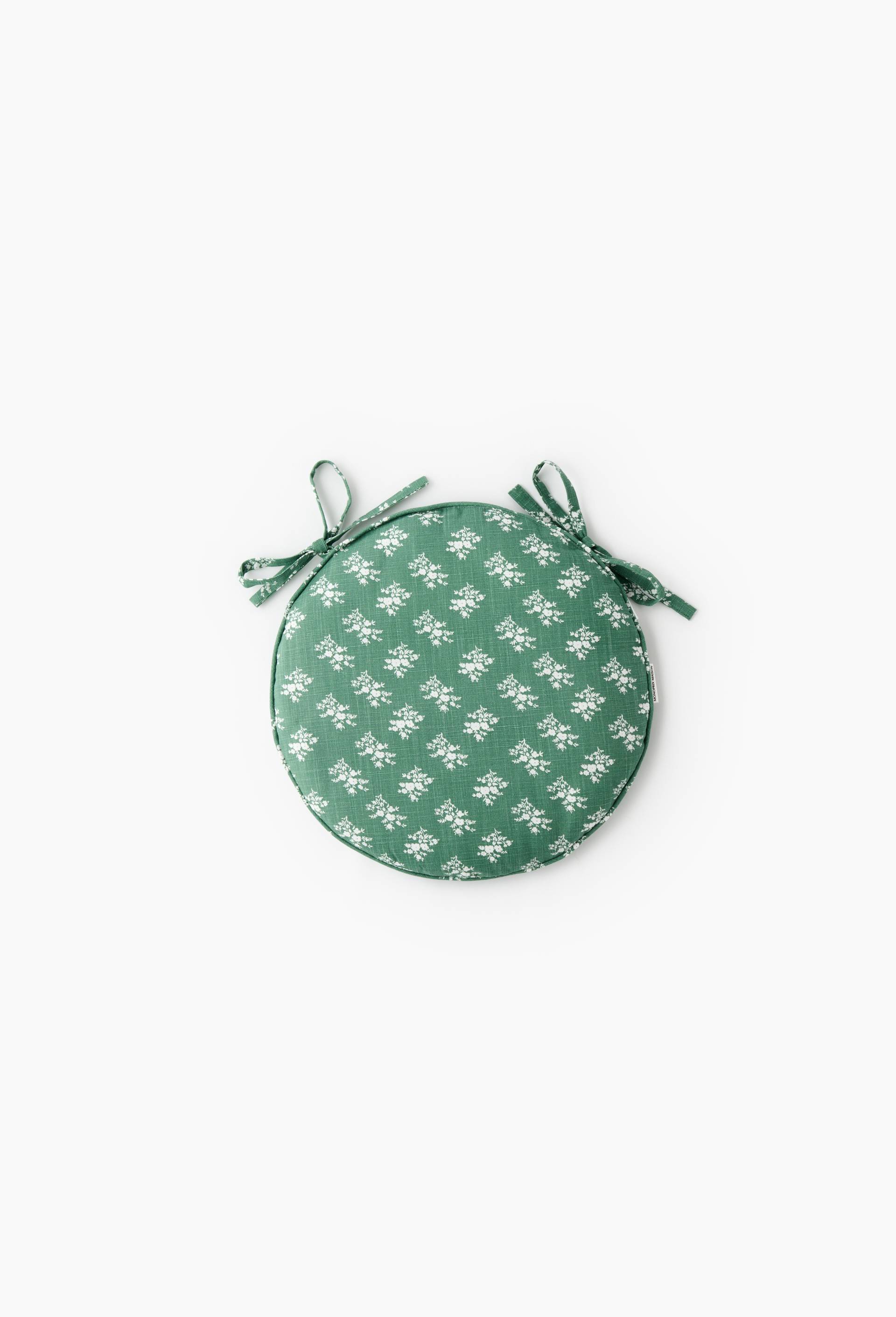 Galette de chaise ronde, D40cm, Vert, large image number 0