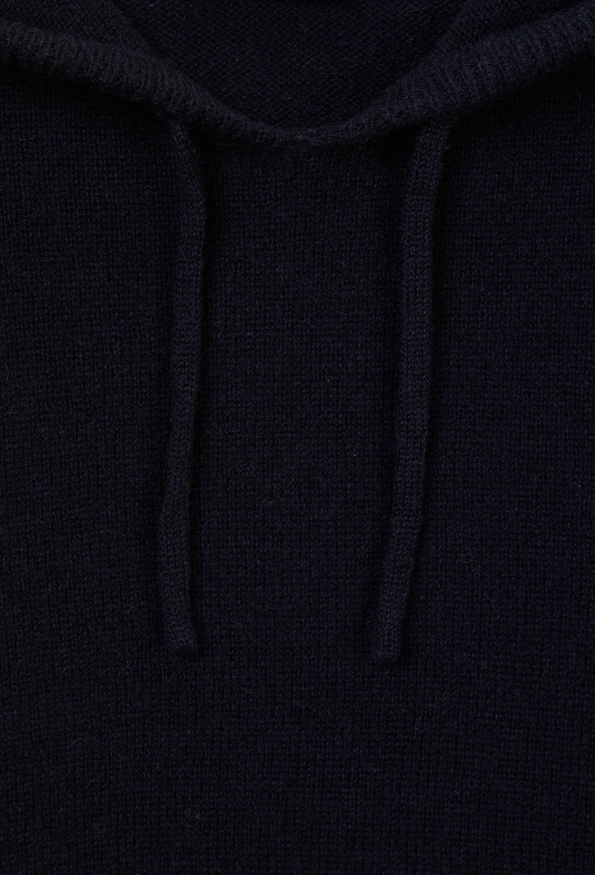 Pull &agrave; capuche en laine, Bleu fonc&eacute;, large image number 4