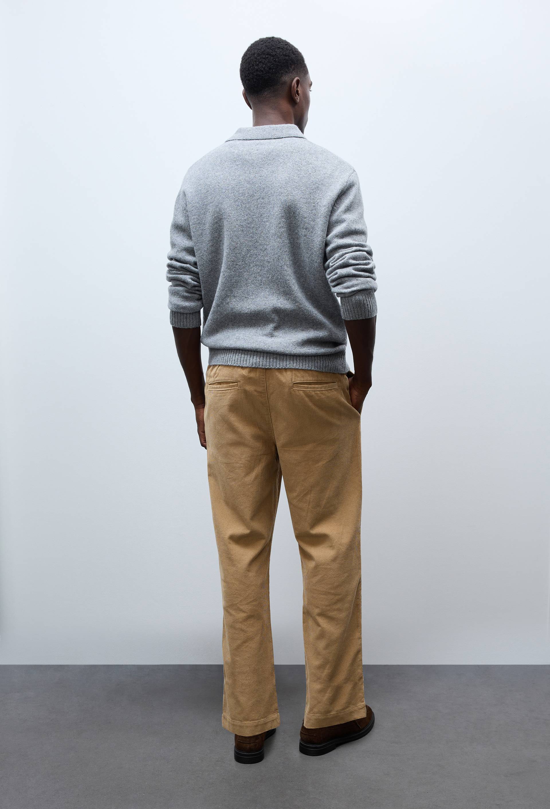 Pantalon taille &eacute;lastiqu&eacute;e en velours de coton BIO GOTS, Beige, large image number 1.0