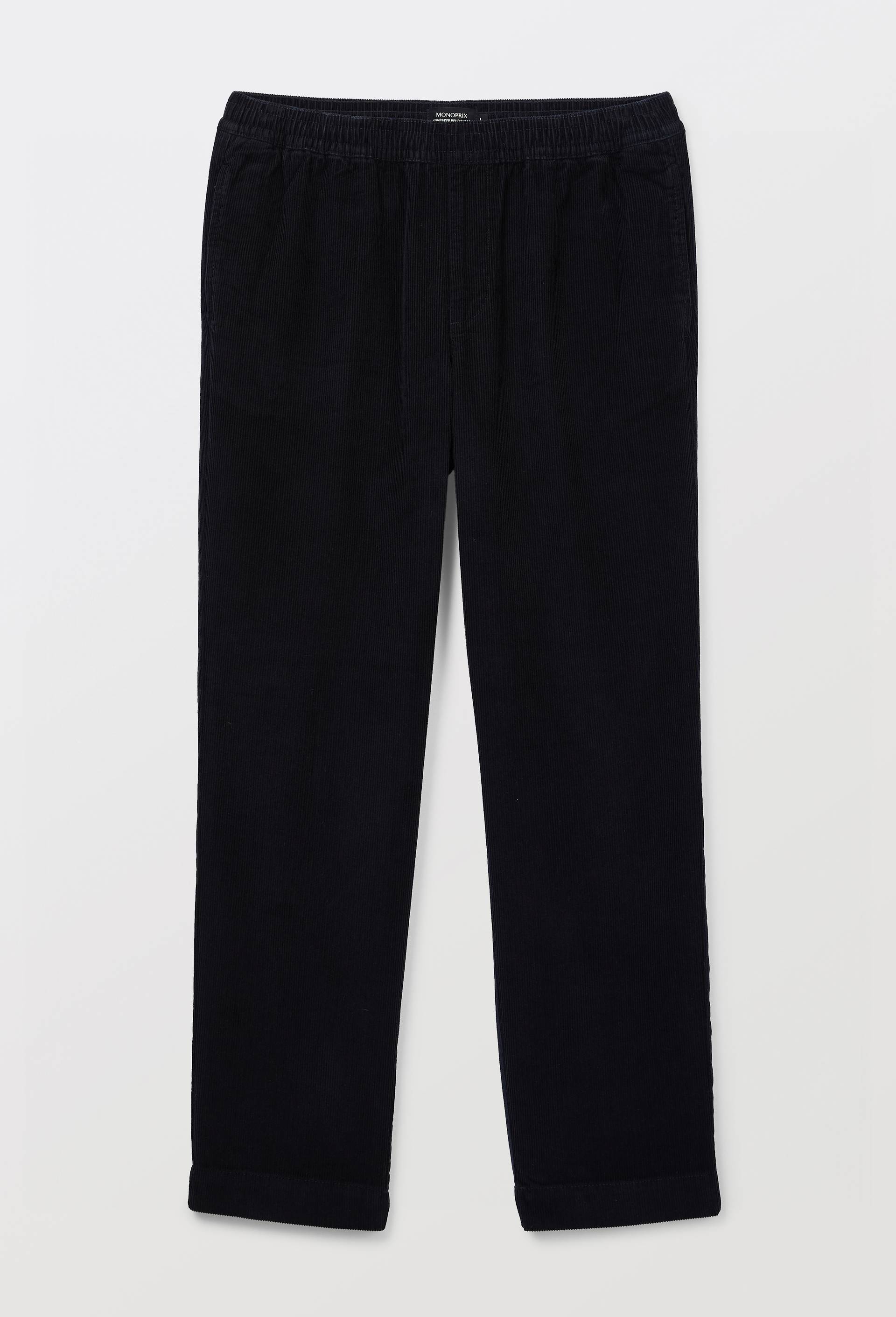 Pantalon taille &eacute;lastiqu&eacute;e en velours de coton BIO GOTS, Bleu fonc&eacute;, large image number 2