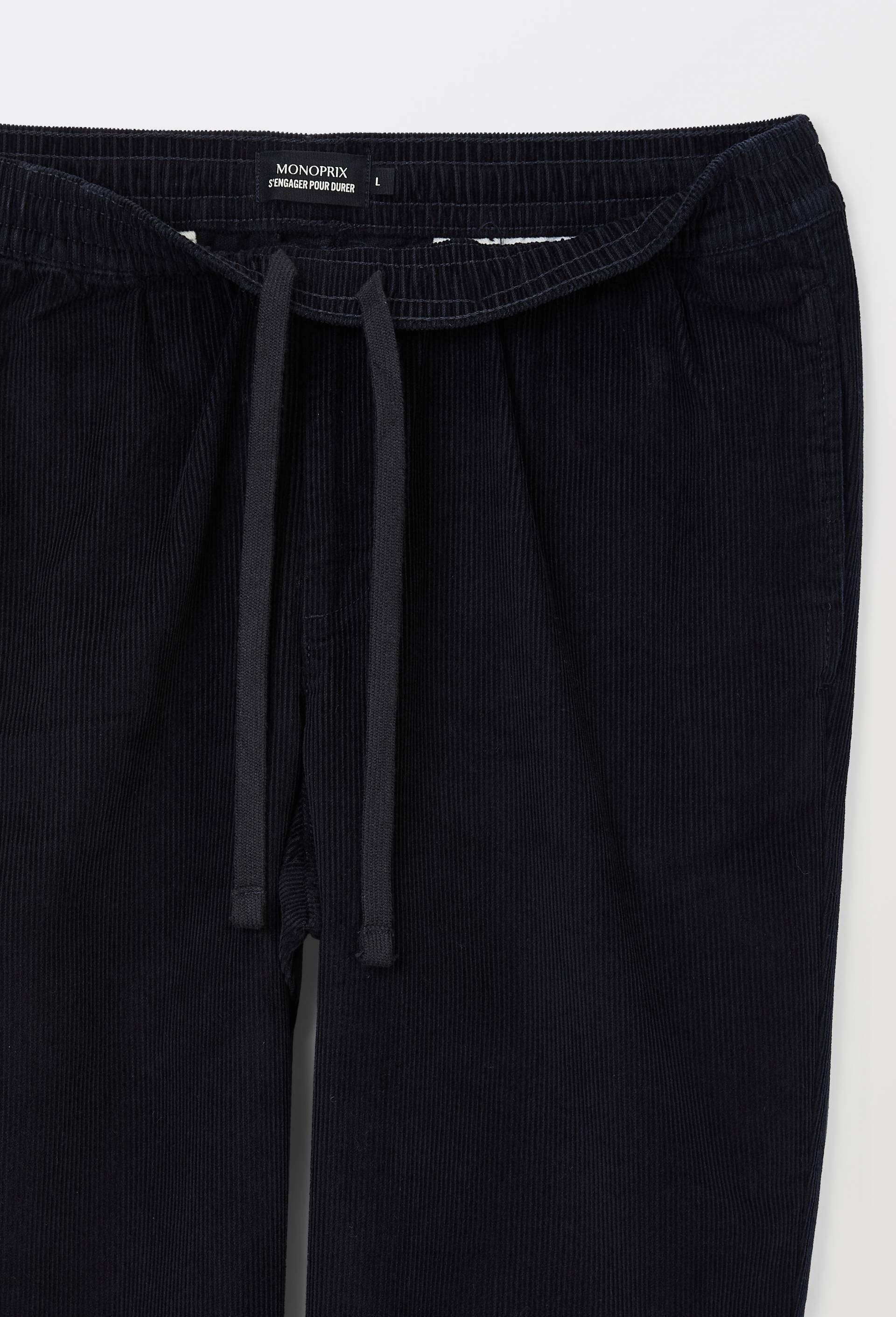 Pantalon taille &eacute;lastiqu&eacute;e en velours de coton BIO GOTS, Bleu fonc&eacute;, large image number 4