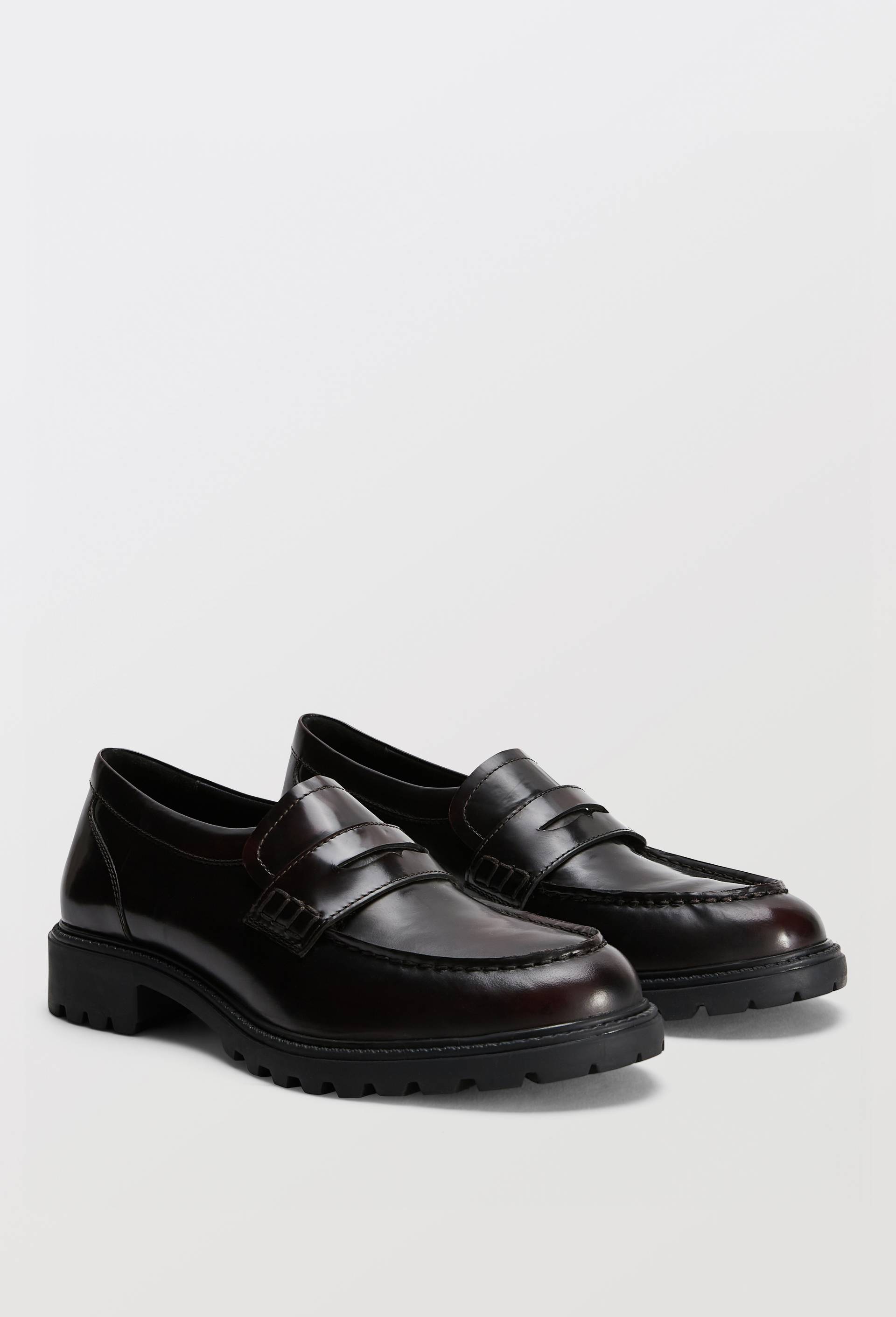 Mocassins en cuir, Rouge fonc&eacute;, large image number 0