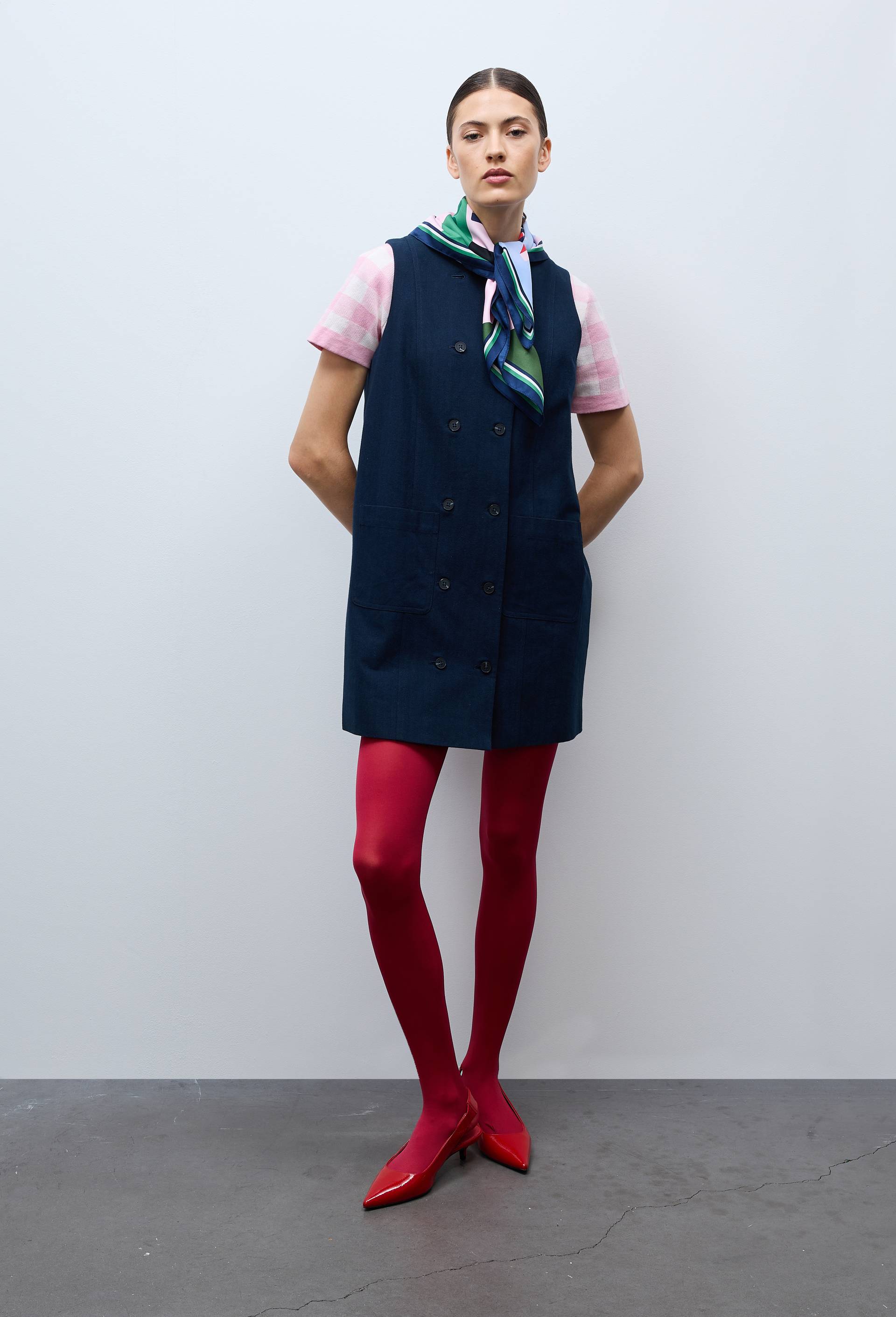Robe courte sans manches unie en coton BIO GOTS, Bleu fonc&eacute;, large image number 0.0