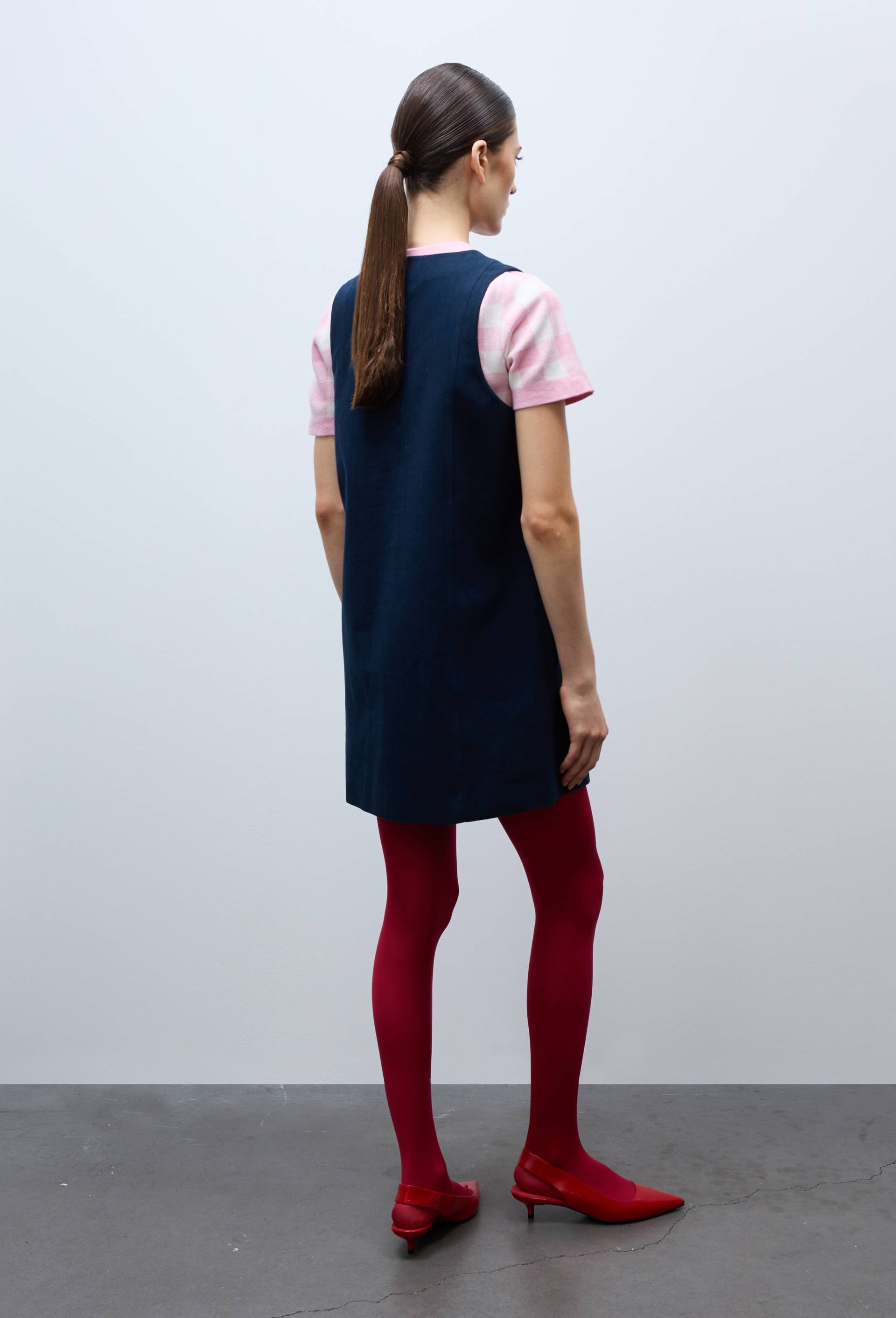 Robe courte sans manches unie en coton BIO GOTS, Bleu fonc&eacute;, large image number 1