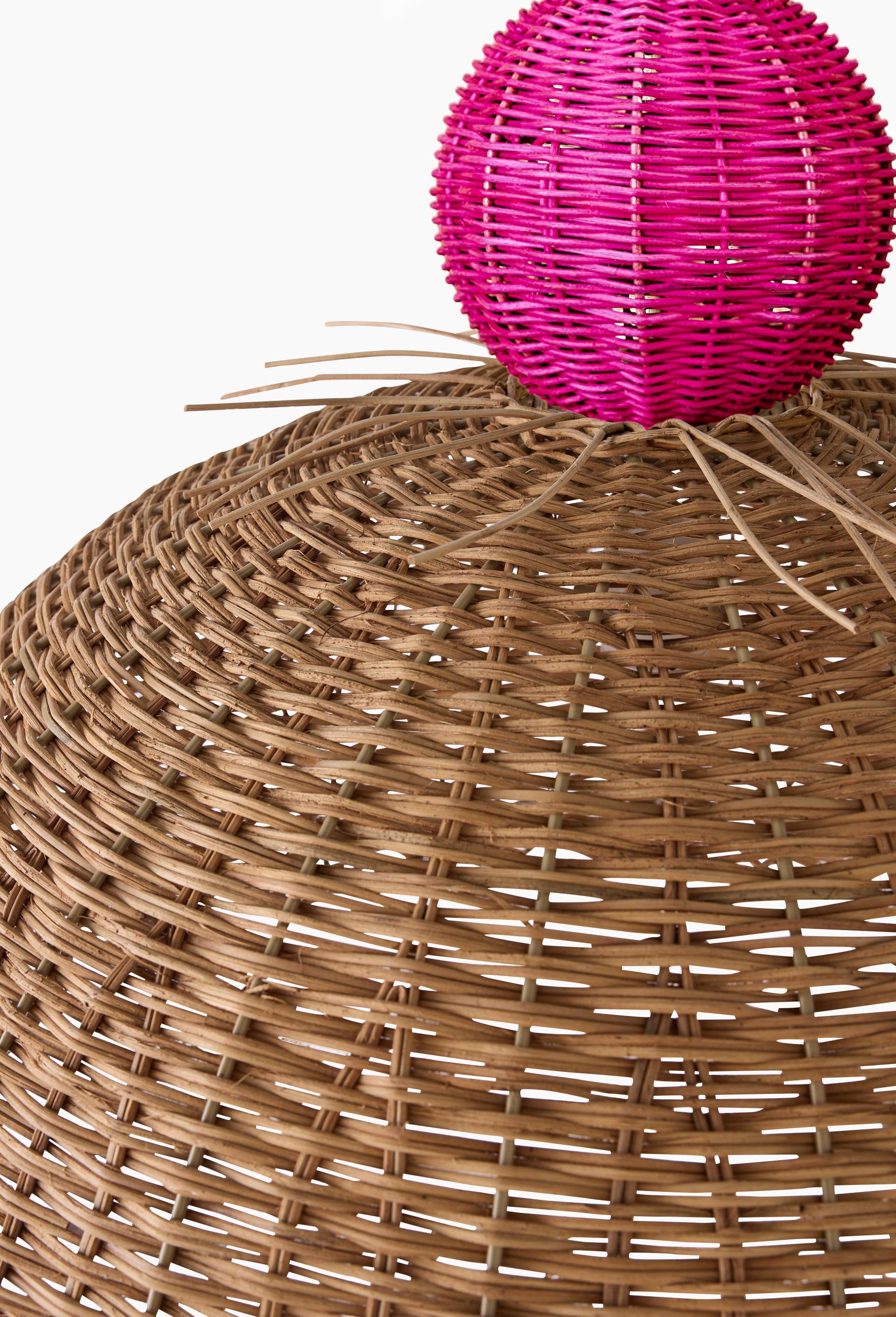EXCLU WEB - Abat-jour bicolore, 72x100cm, en rotin - MESTIZ x MONOPRIX, Beige clair, large image number 2