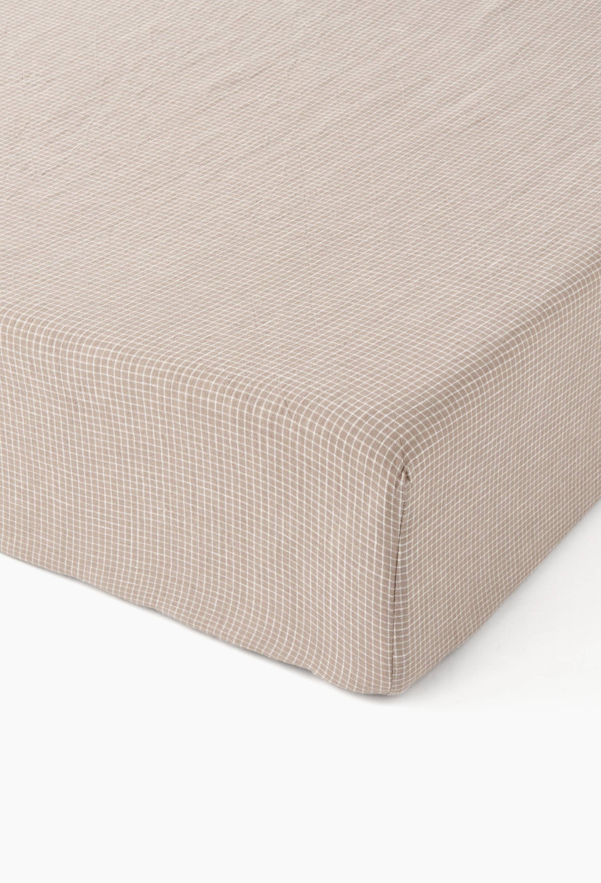 Drap housse, 100% lin, Exclusivit&eacute; web, Beige clair, large image number 0.0