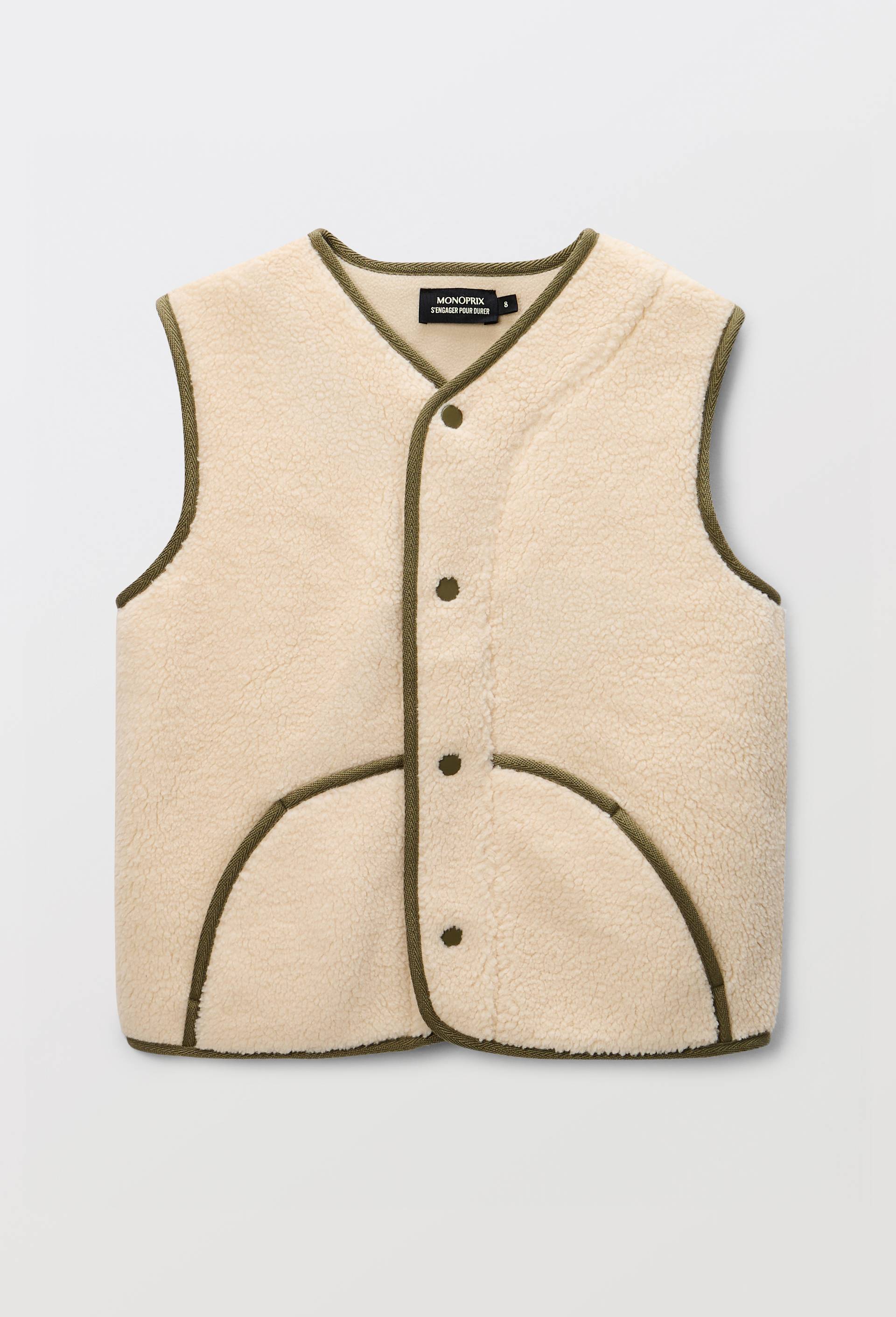 Veste sans manches en jean en coton, Beige clair, large image number 1