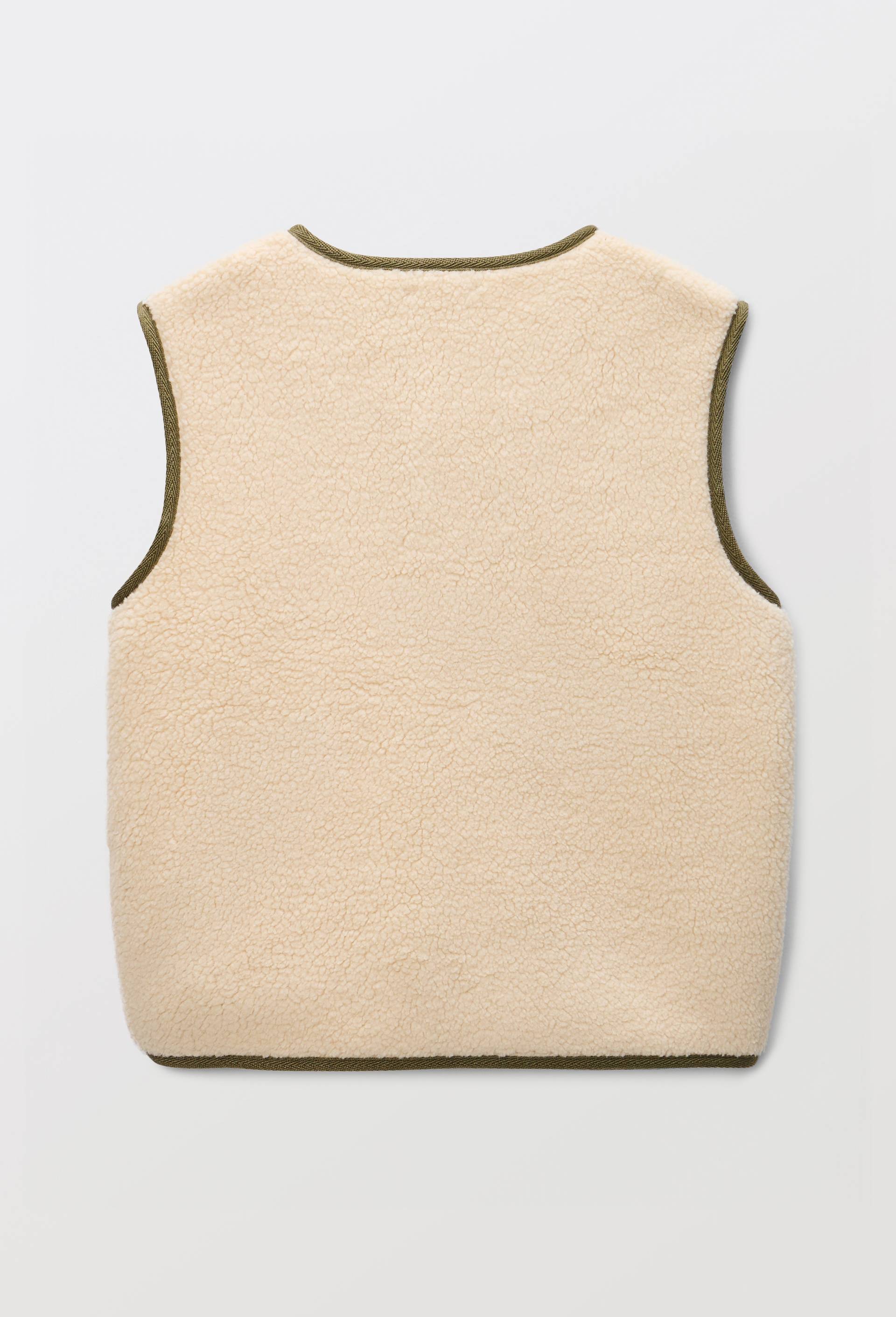 Veste sans manches en jean en coton, Beige clair, large image number 2.0