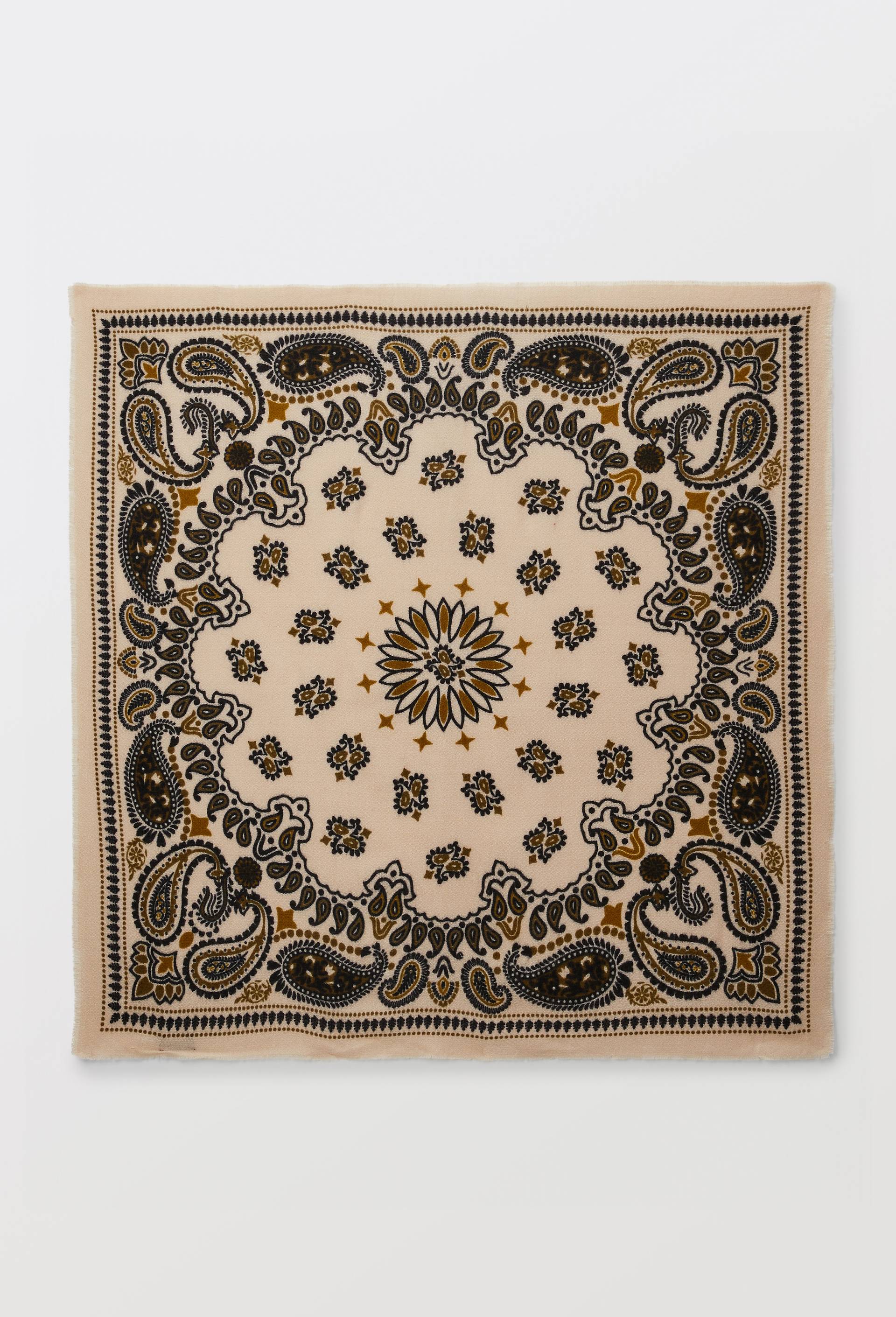 Foulard imprim&eacute;, mati&egrave;re recycl&eacute;e, Beige clair, large image number 3