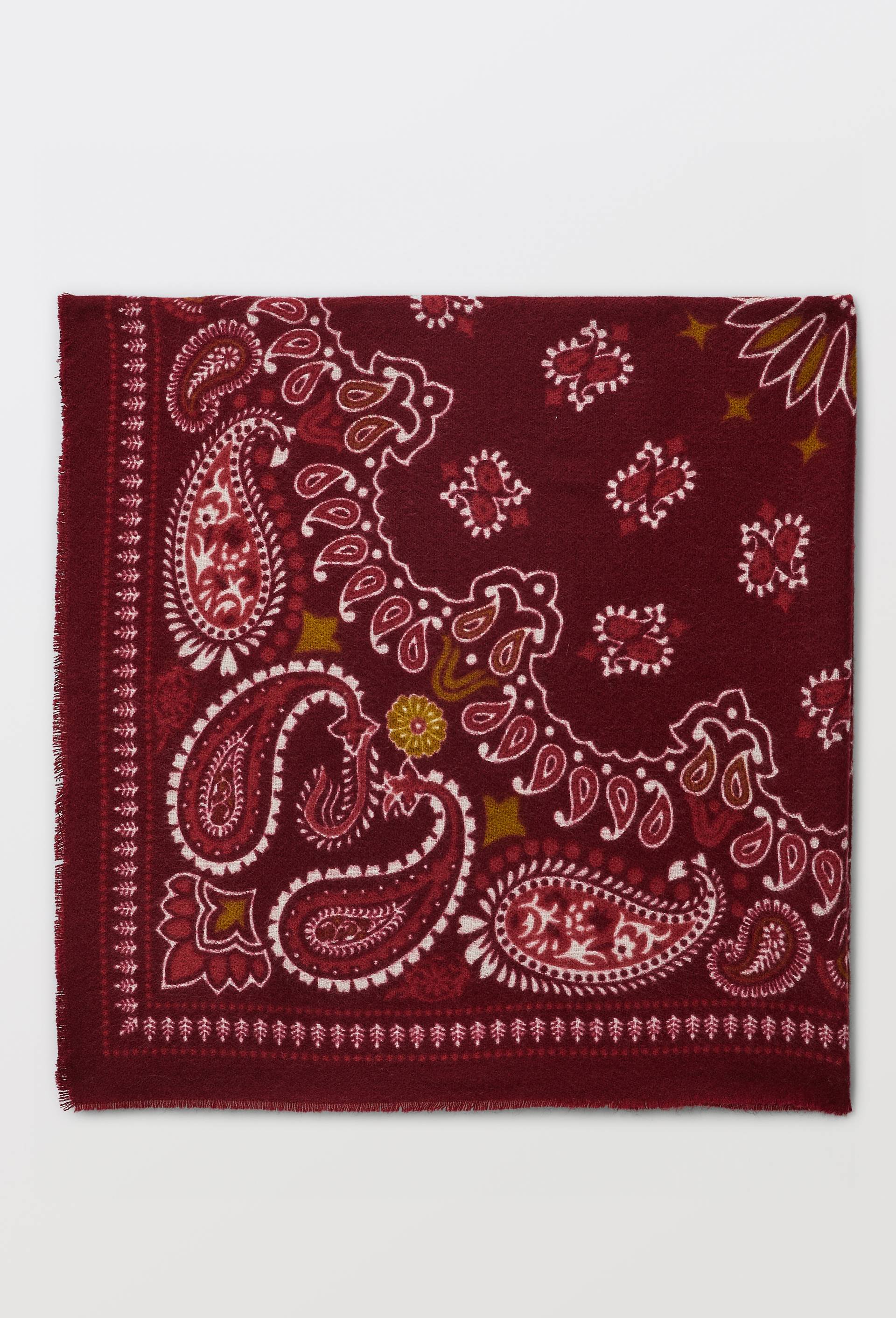 Foulard imprim&eacute;, mati&egrave;re recycl&eacute;e, Rouge fonc&eacute;, large image number 4.0