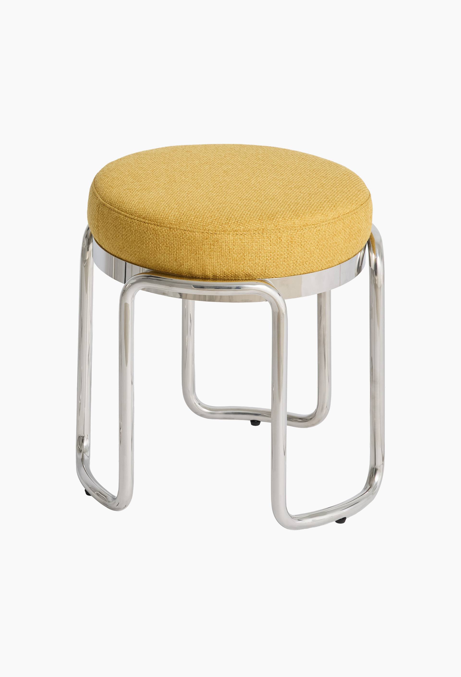 EXCLU WEB -Tabouret, 38,6xH40 cm - HALL HAUS x MONOPRIX, Jaune, large image number 0