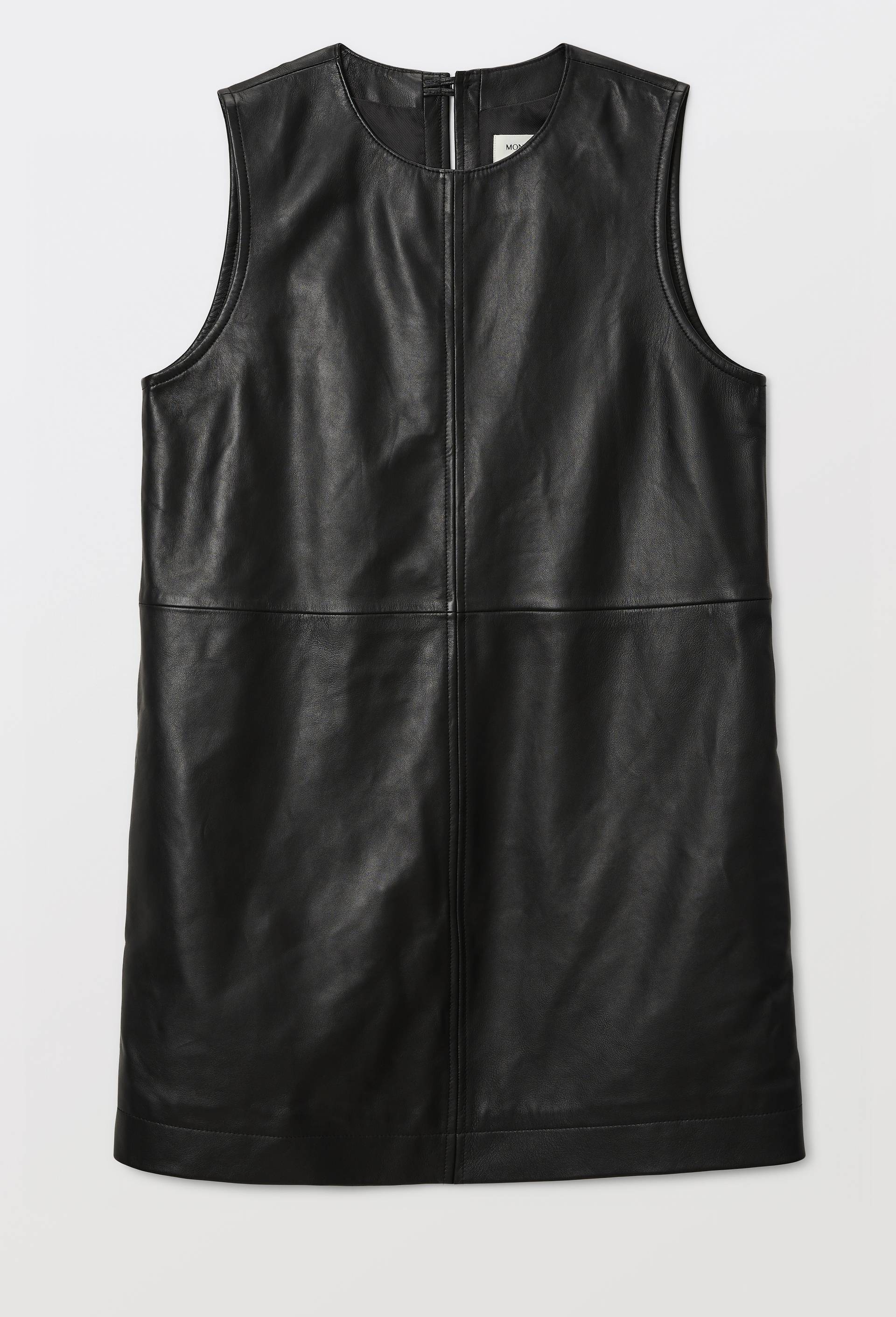 Robe courte sans manches en cuir, Noir, large image number 2