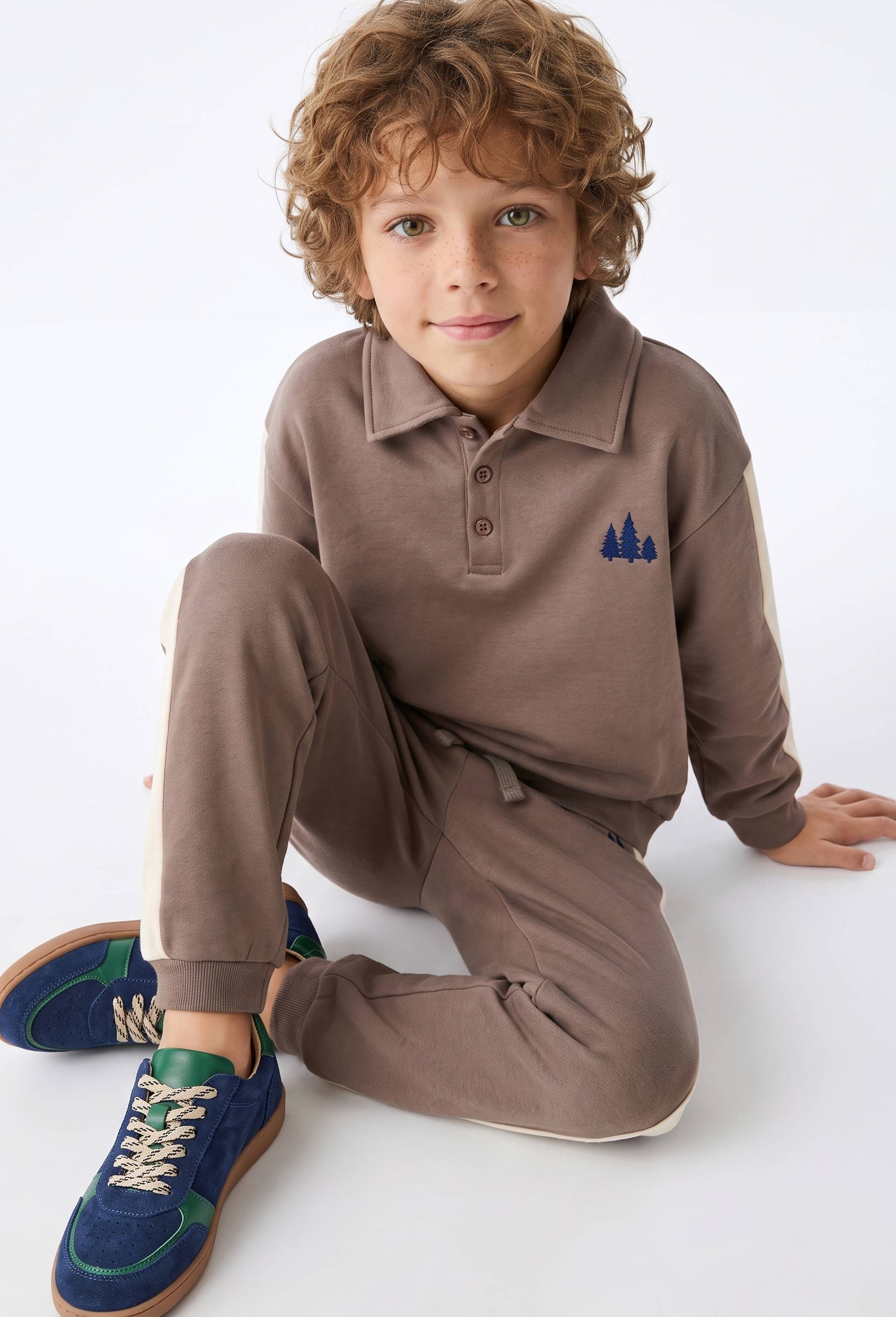 Polo manches longues, BIO, Gris, large image number 0