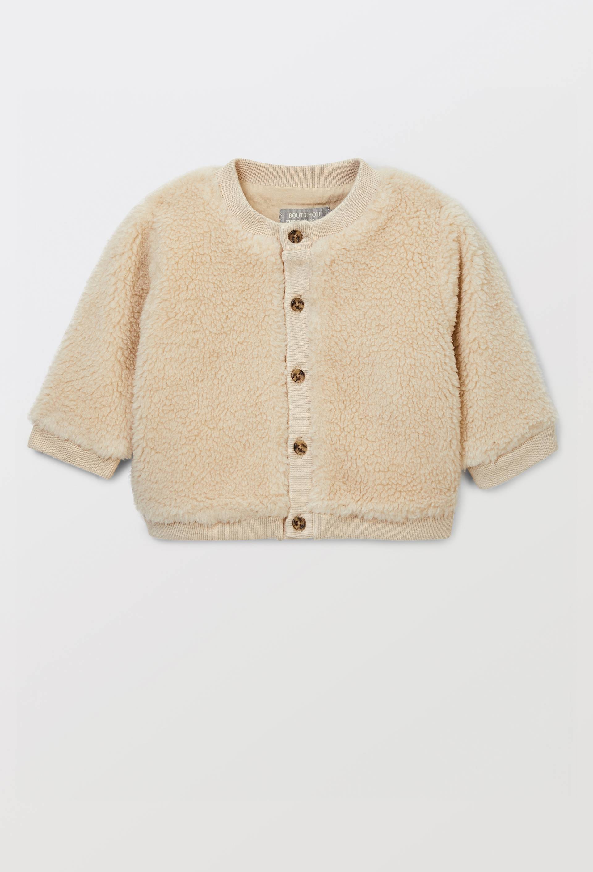Cardigan manches longues sherpa, Beige clair, large image number 0