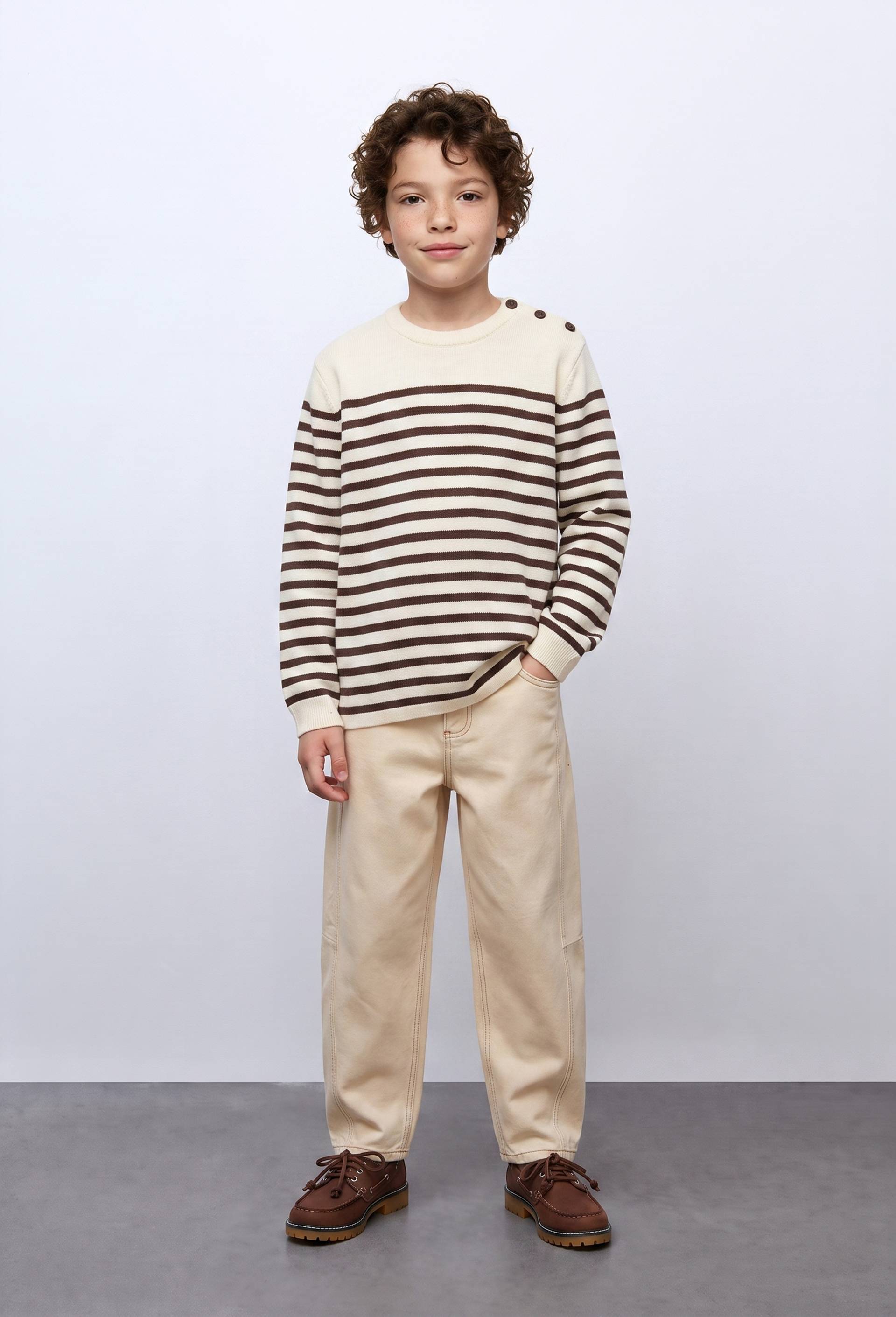 Jean cargo contenant du coton BIO GOTS, Beige clair, large image number 0.0