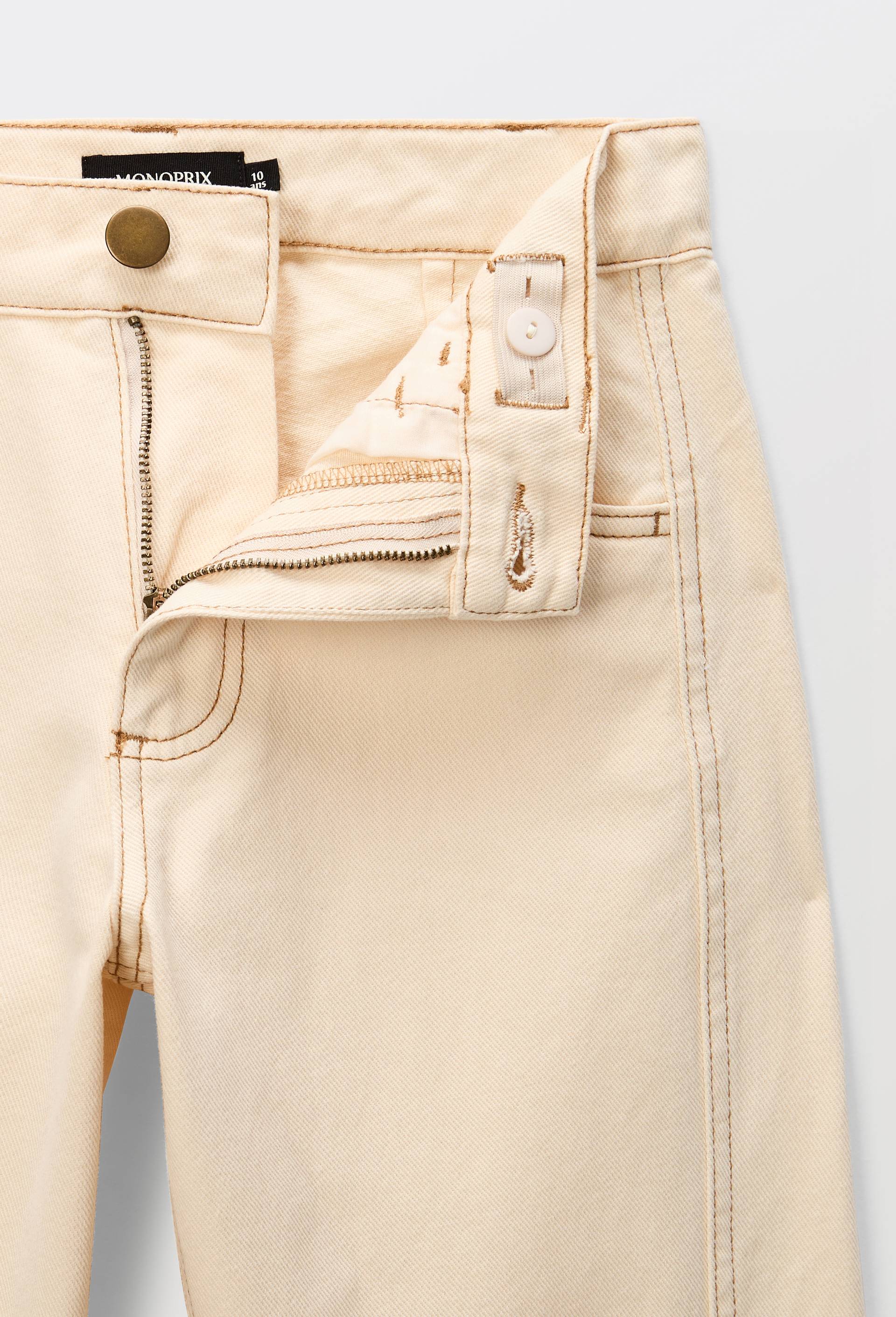 Jean cargo contenant du coton BIO GOTS, Beige clair, large image number 3