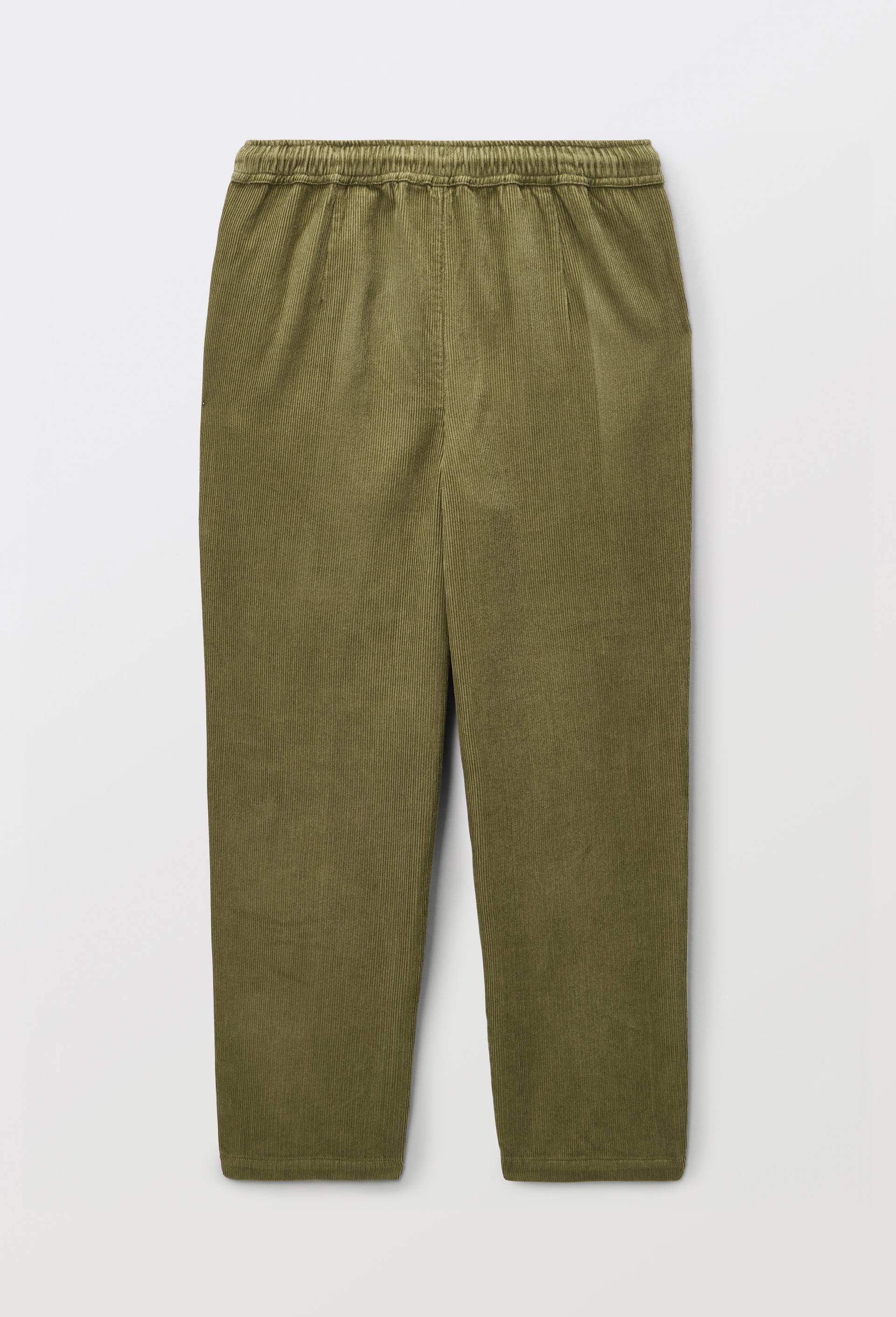 Pantalon taille &eacute;lastiqu&eacute;e uni en coton BIO GOTS, Vert fonc&eacute;, large image number 3.0