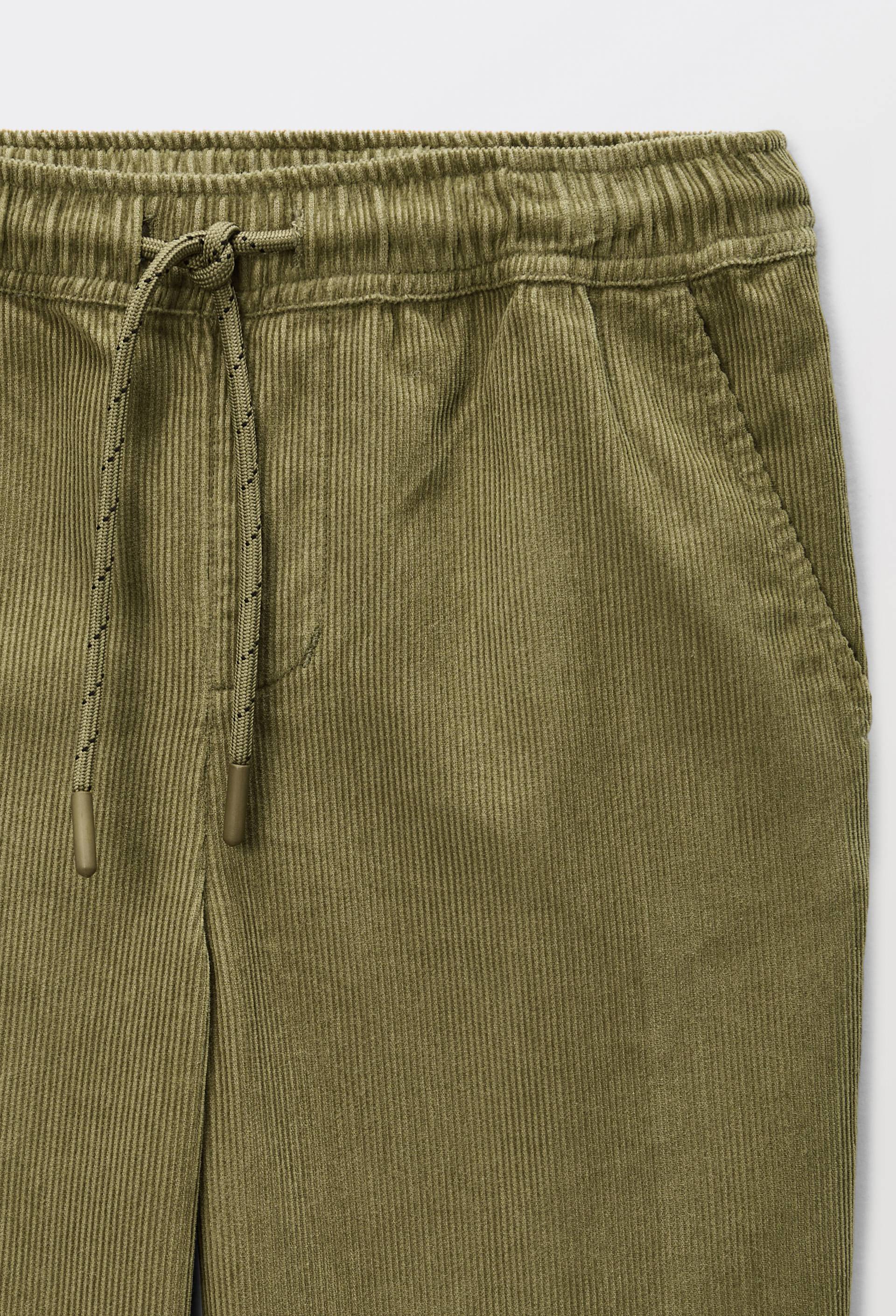 Pantalon taille &eacute;lastiqu&eacute;e uni en coton BIO GOTS, Vert fonc&eacute;, large image number 4