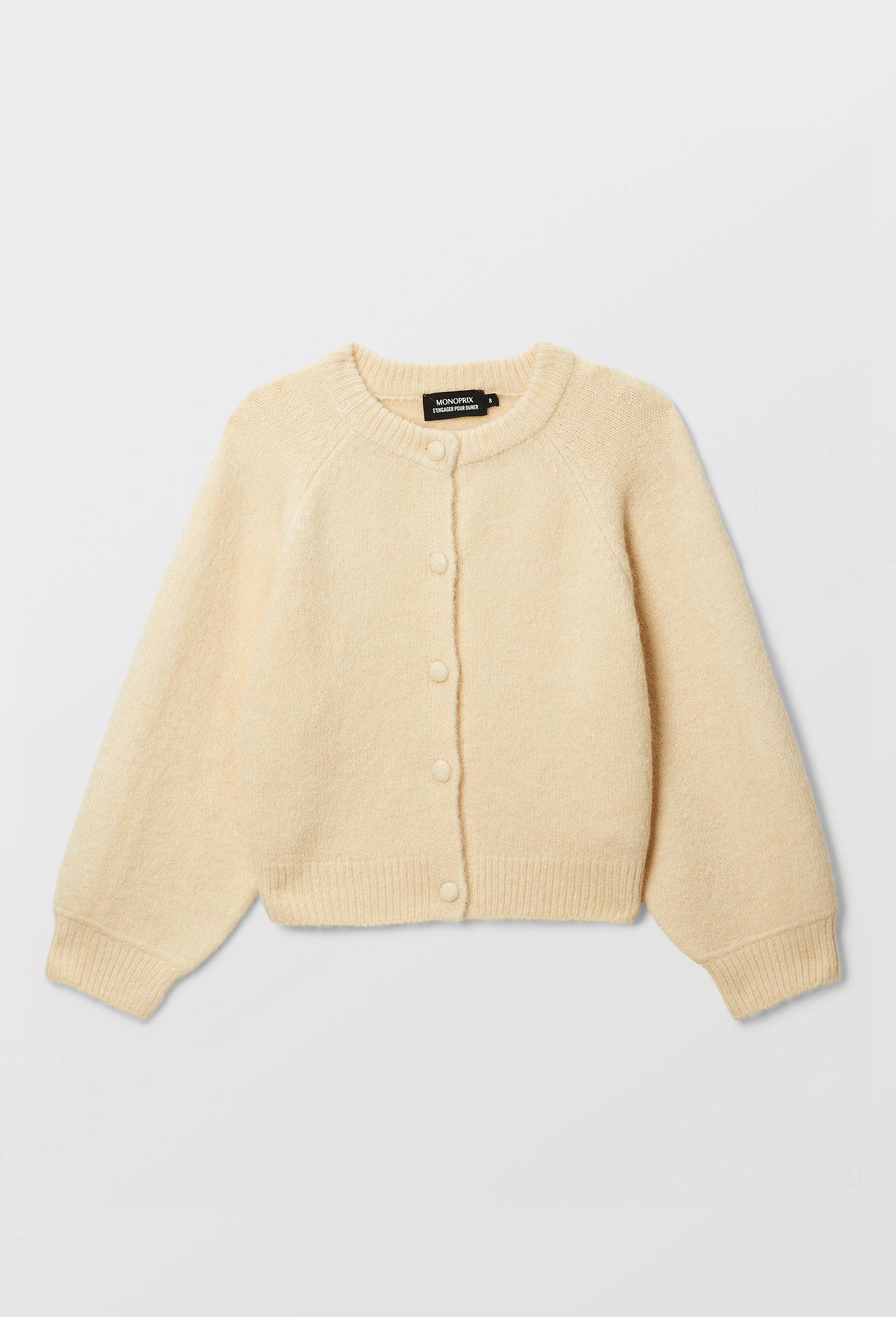 Cardigan uni, Jaune, large image number 1